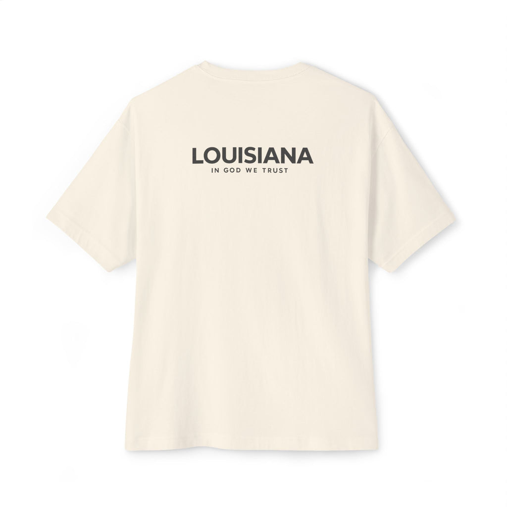 Louisiana All State In God We Trust Unisex Casual Oversized Boxy Tee