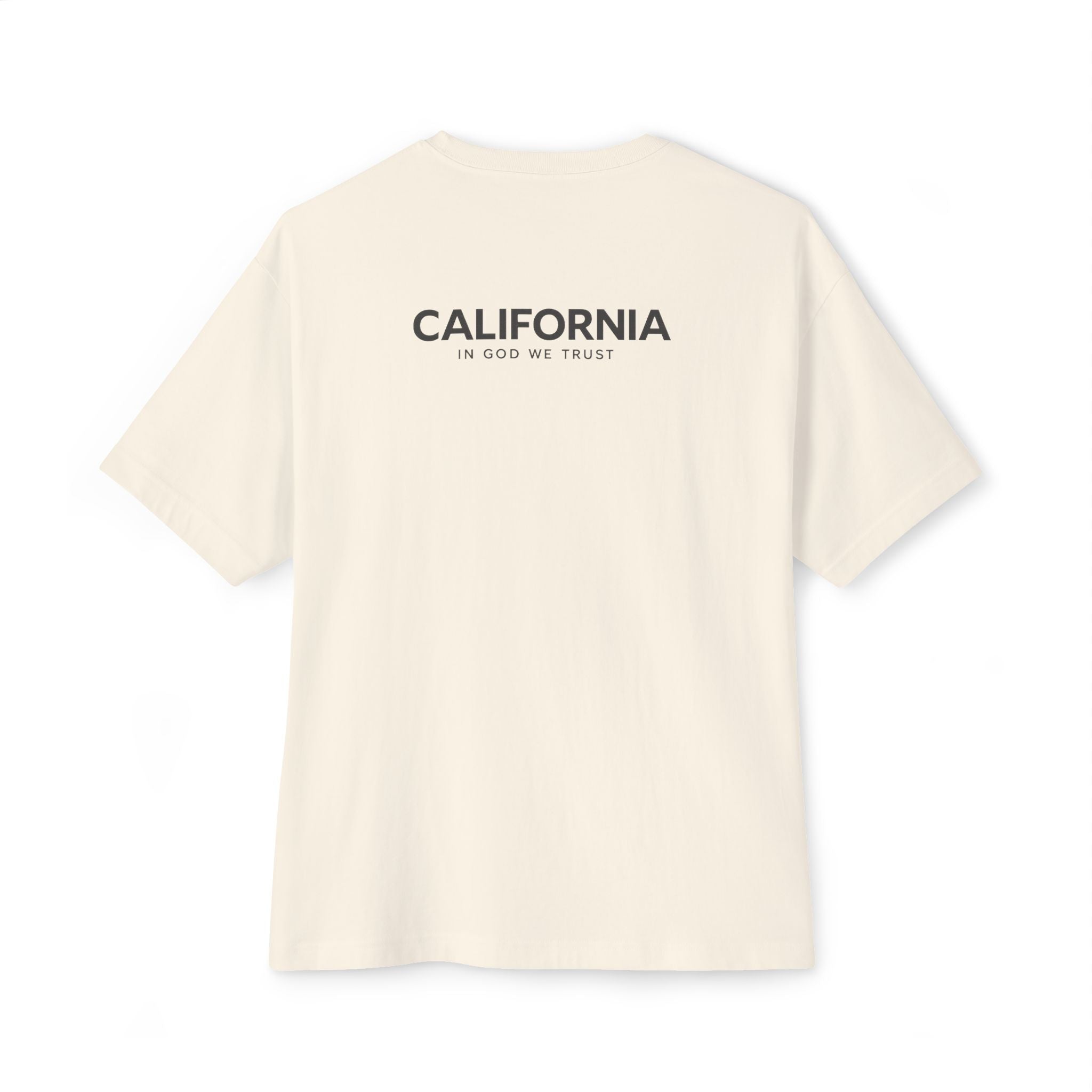 California All State In God We Trust Unisex Casual Oversized Boxy Tee