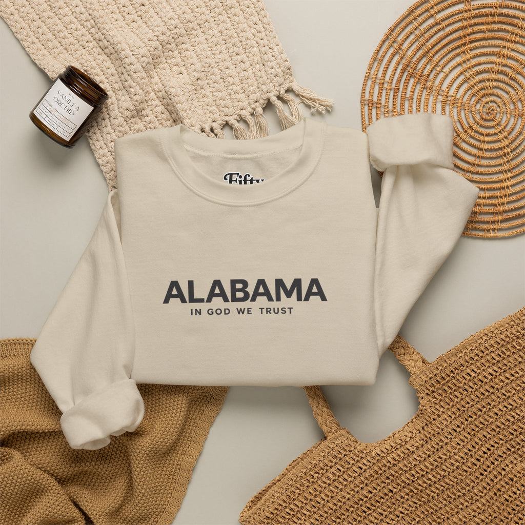 Alabama All State In God We Trust Unisex Crewneck Sweatshirt