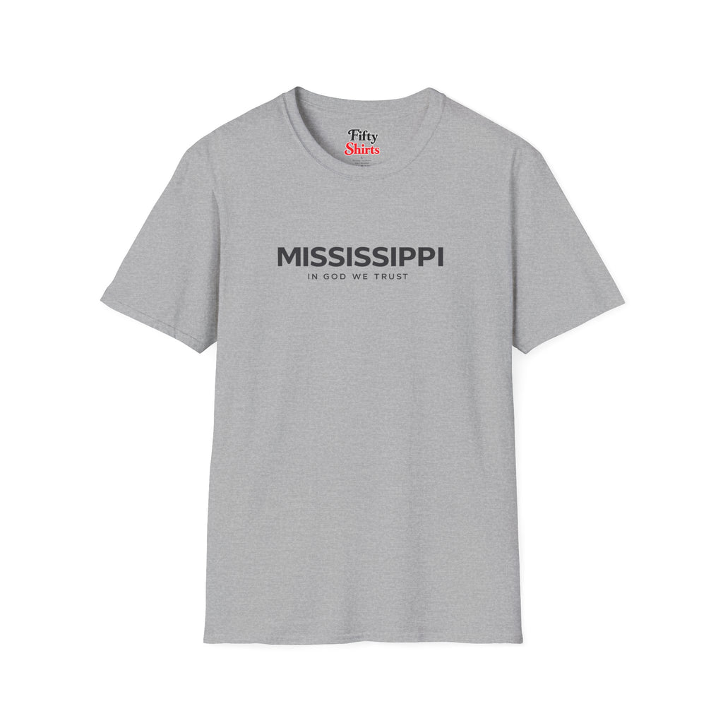 Mississippi All State In God We Trust Front Design Unisex Everyday Tee