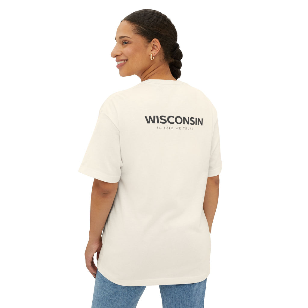 Wisconsin All State In God We Trust Unisex Casual Oversized Boxy Tee