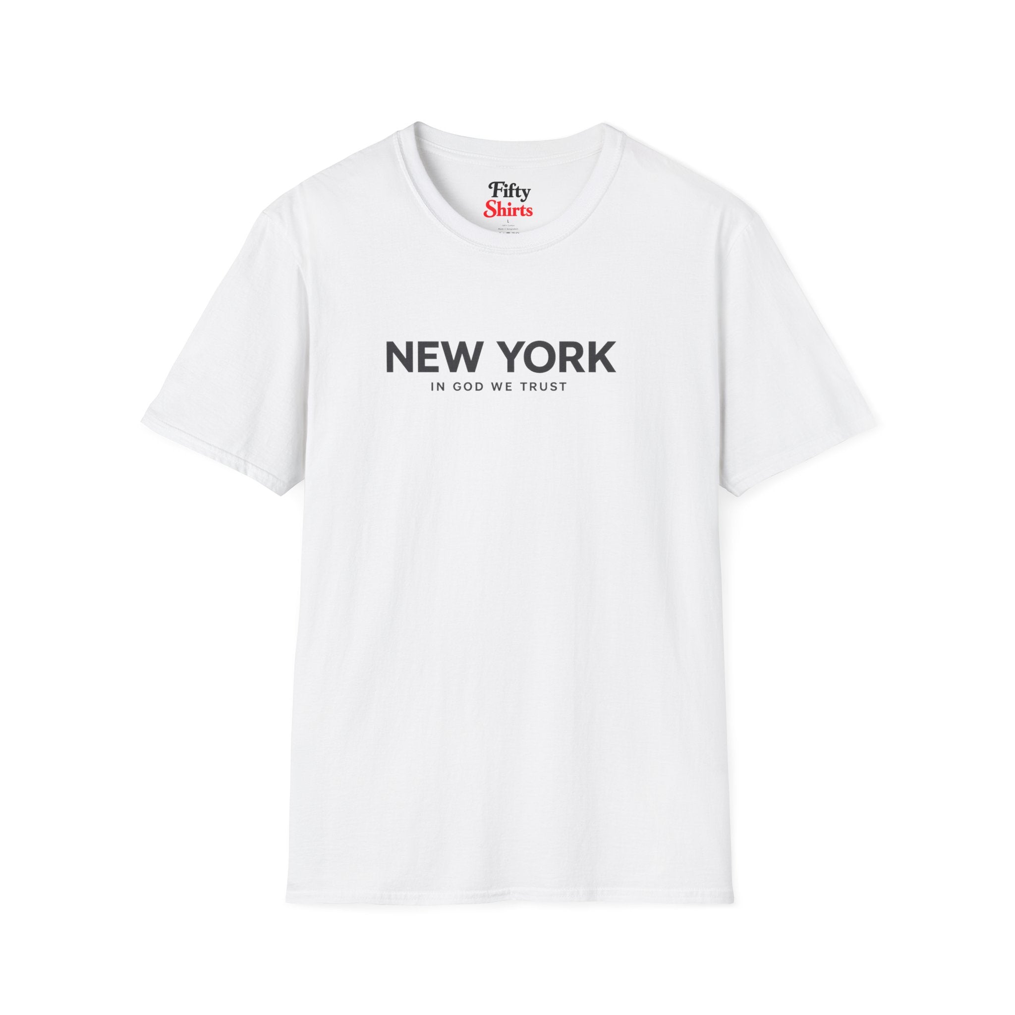 New York All State In God We Trust Front Design Unisex Everyday Tee