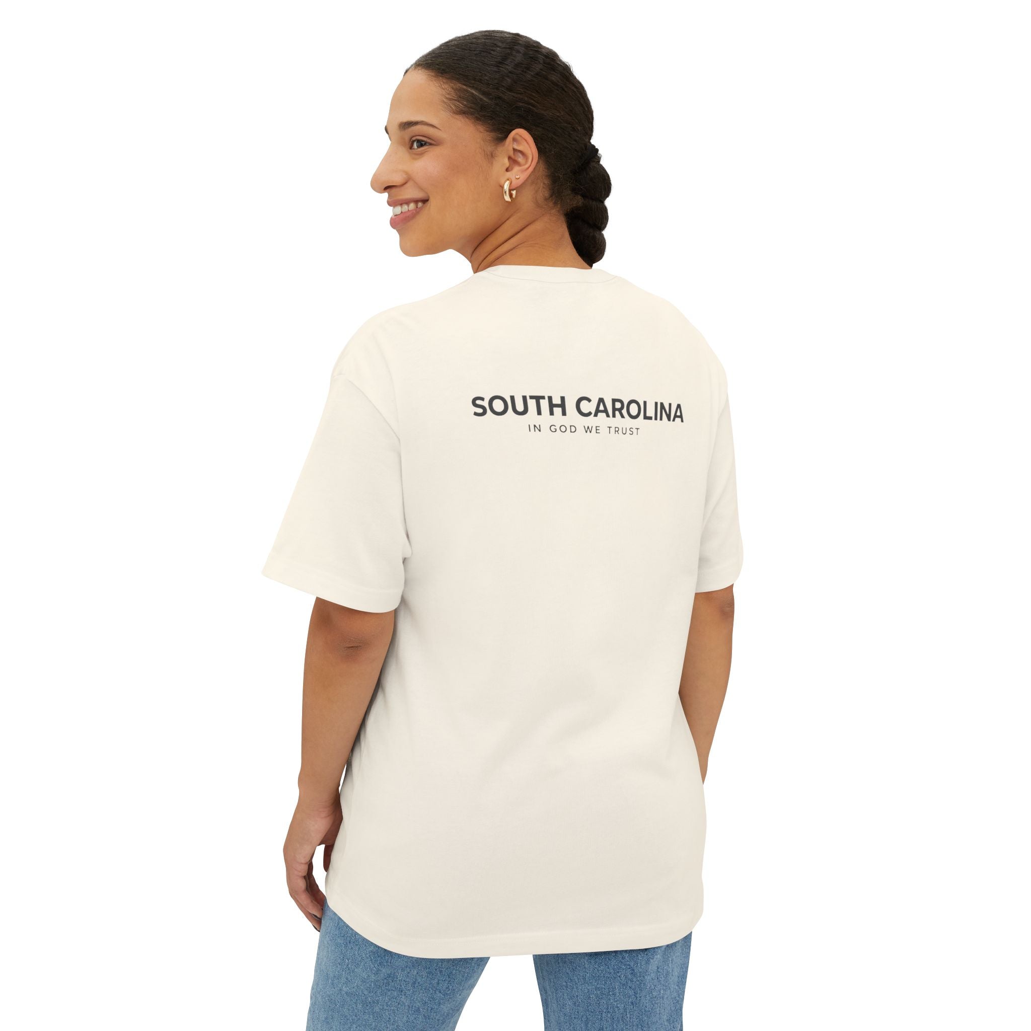 South Carolina All State In God We Trust Unisex Casual Oversized Boxy Tee