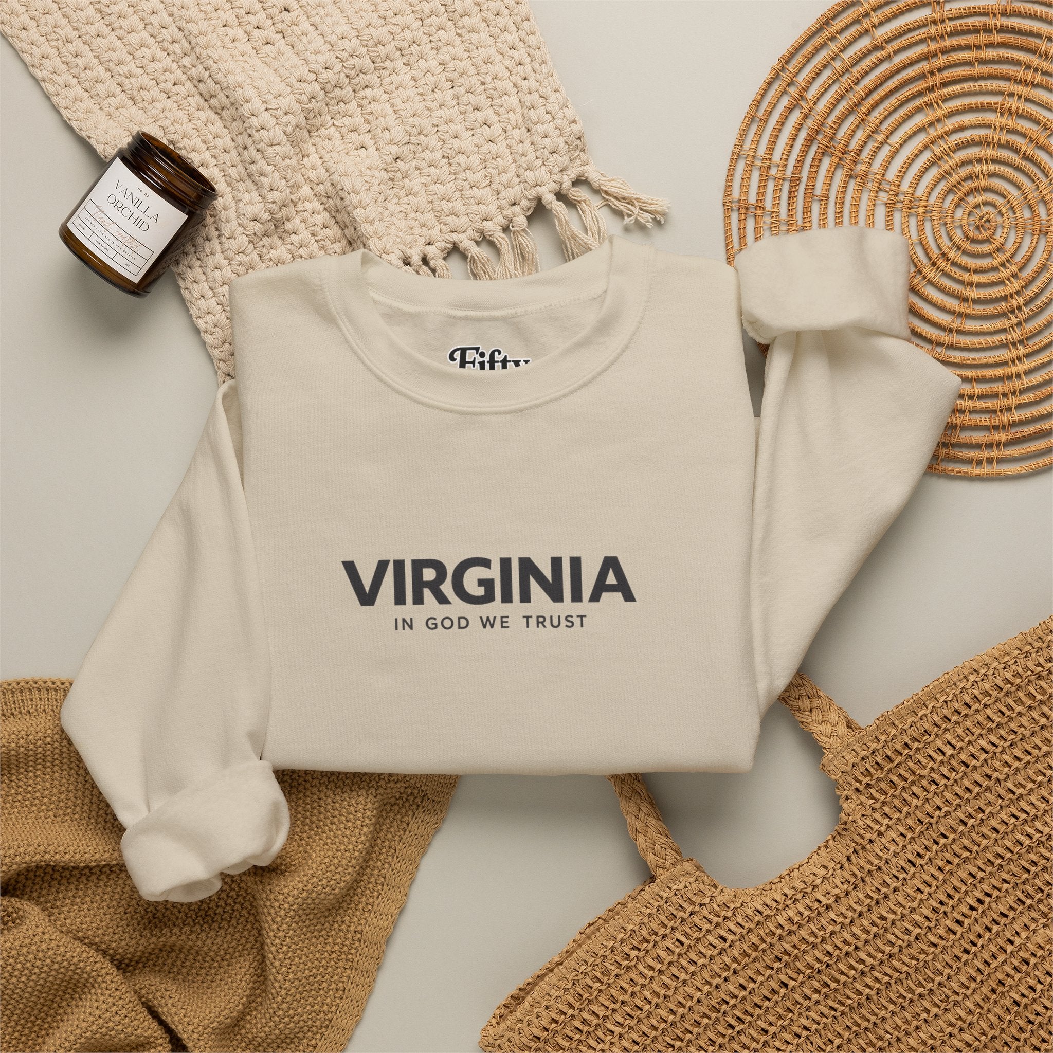 Virginia All State In God We Trust Unisex Crewneck Sweatshirt