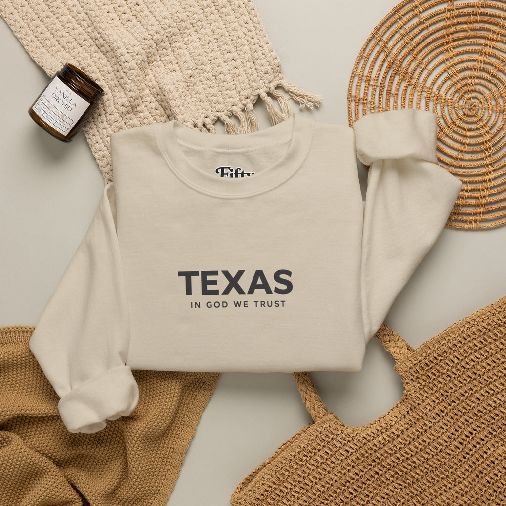Texas All State In God We Trust Unisex Crewneck Sweatshirt