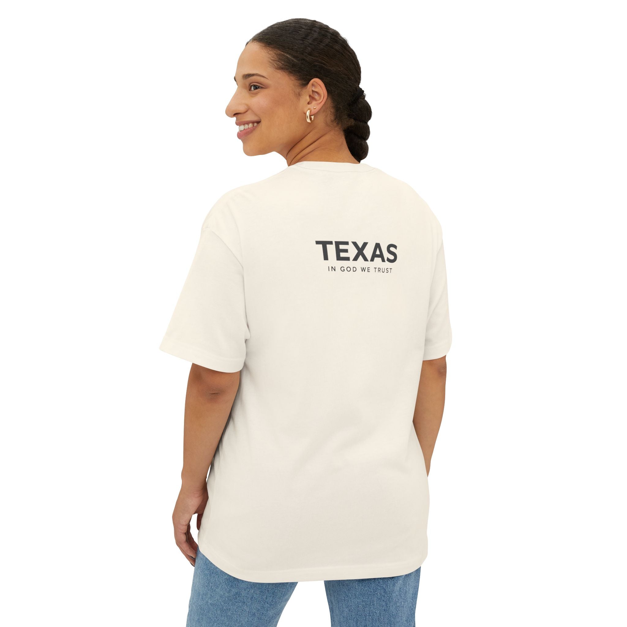 Texas All State In God We Trust Unisex Casual Oversized Boxy Tee