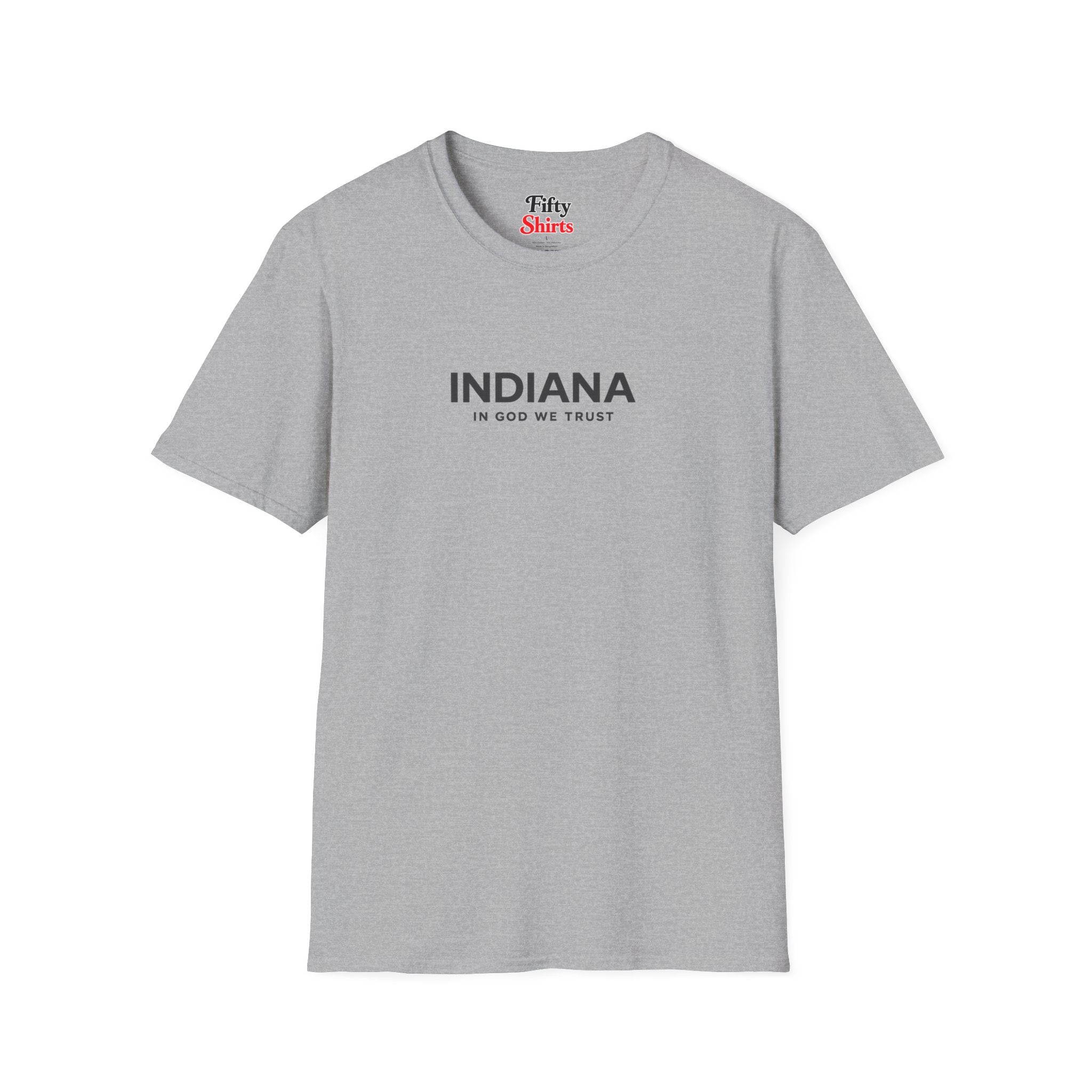 Indiana All State In God We Trust Front Design Unisex Everyday Tee