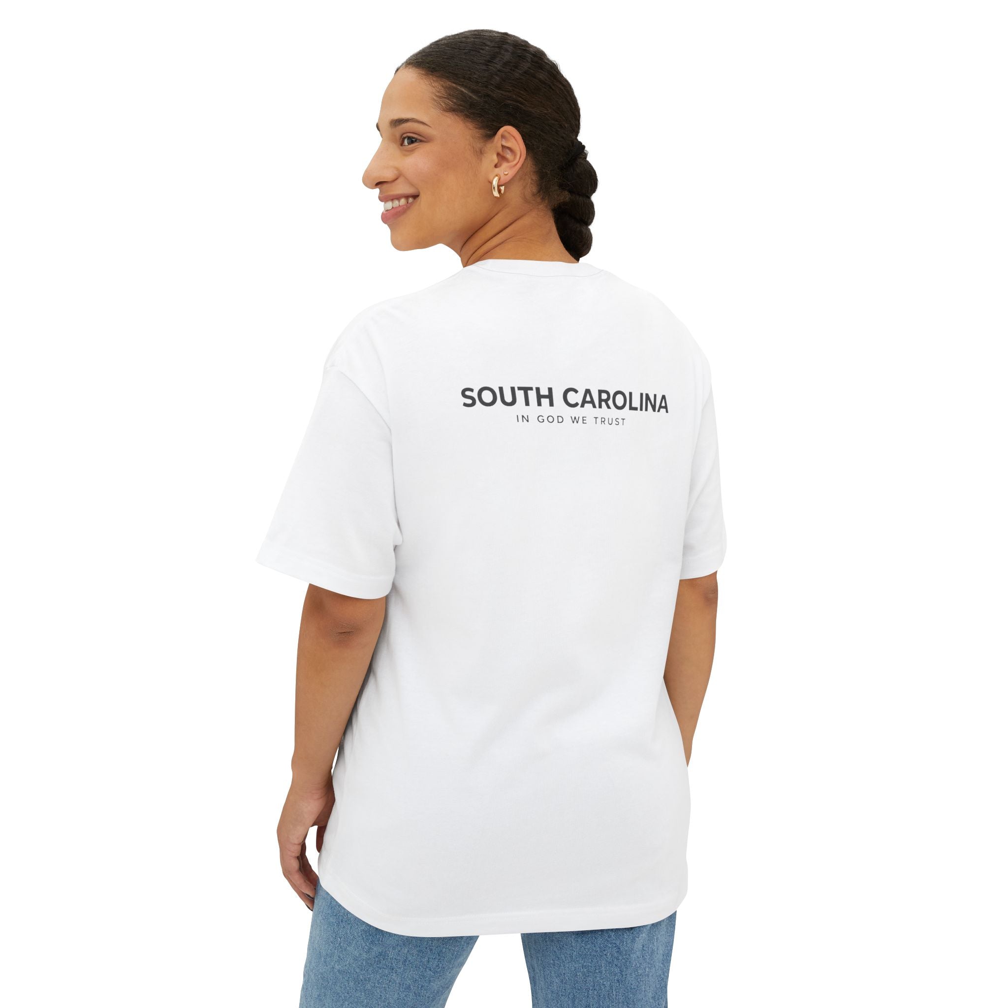 South Carolina All State In God We Trust Unisex Casual Oversized Boxy Tee