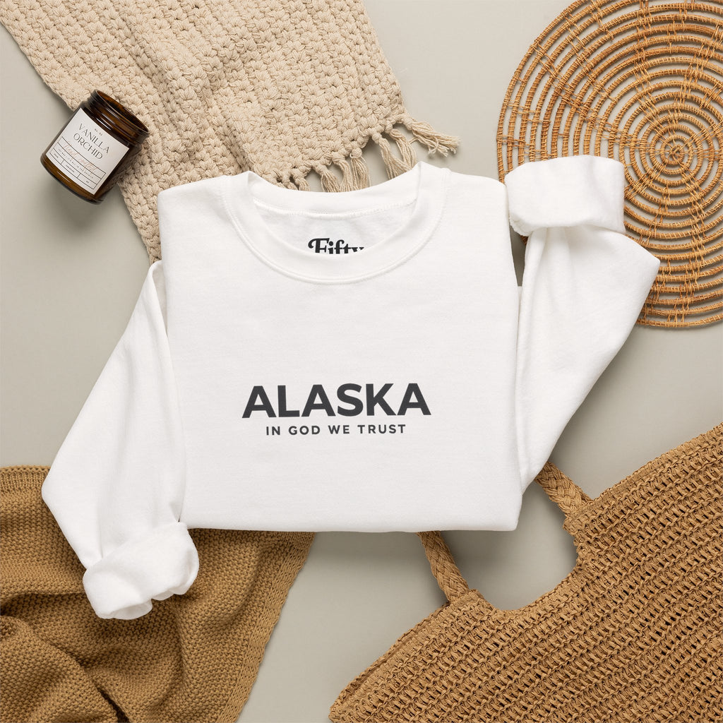 Alaska All State In God We Trust Unisex Crewneck Sweatshirt