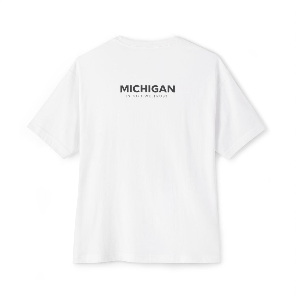 Michigan All State In God We Trust Unisex Casual Oversized Boxy Tee