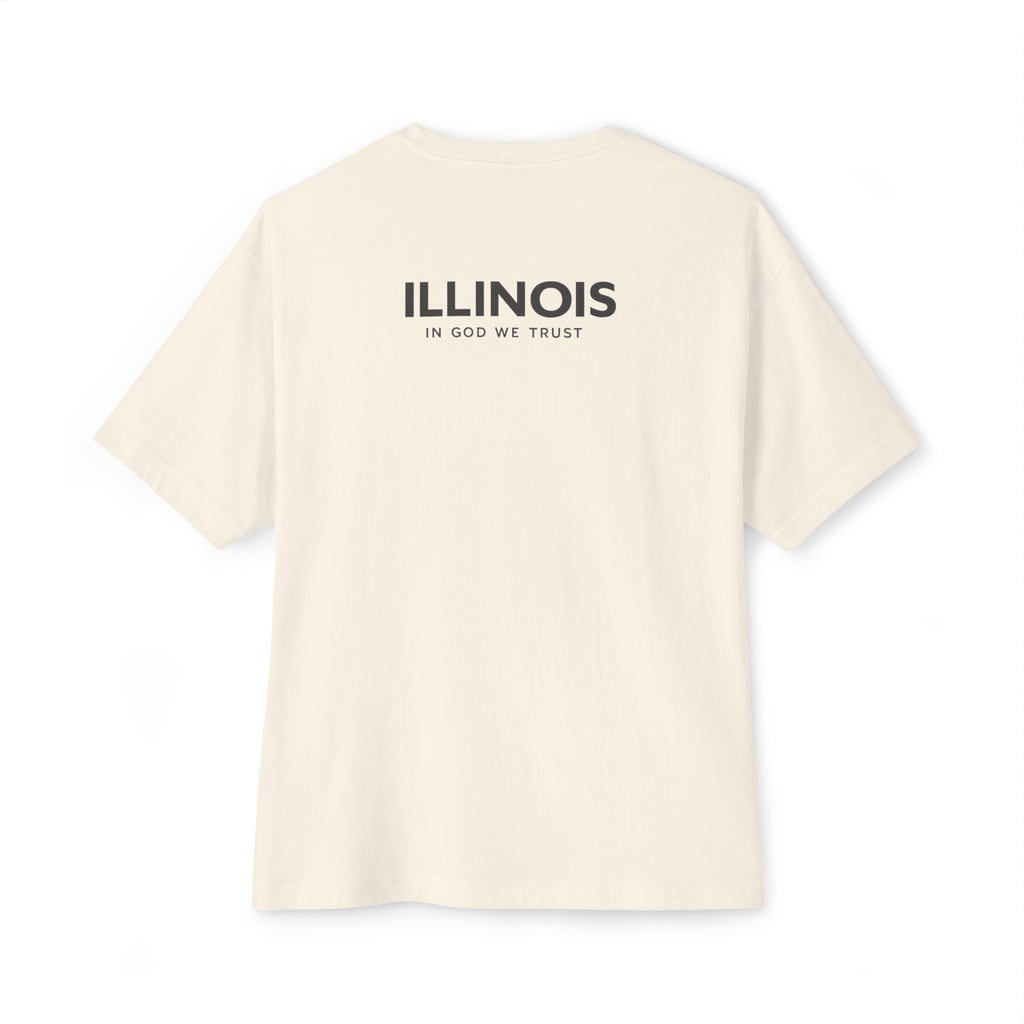 Illinois All State In God We Trust Unisex Casual Oversized Boxy Tee