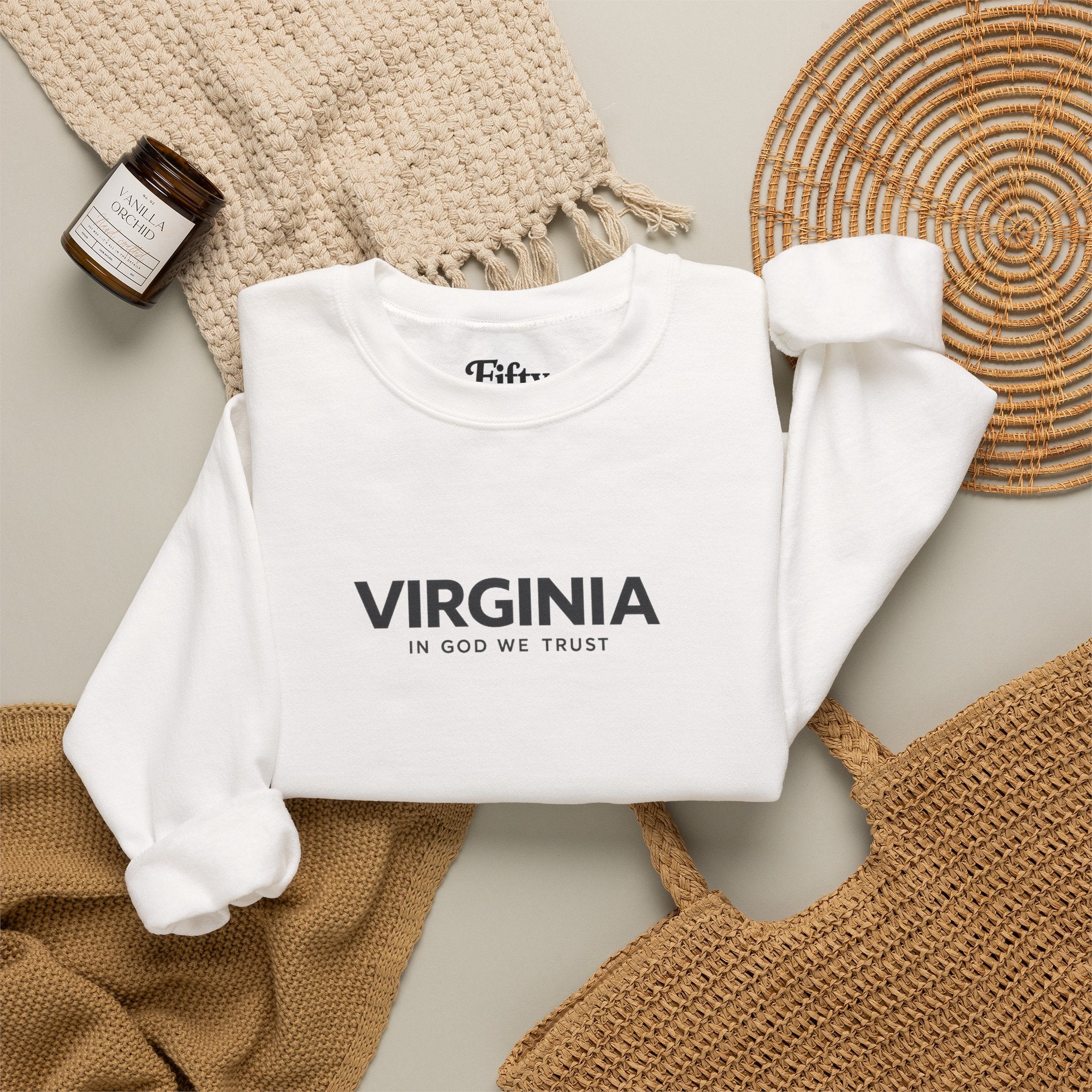 Virginia All State In God We Trust Unisex Crewneck Sweatshirt