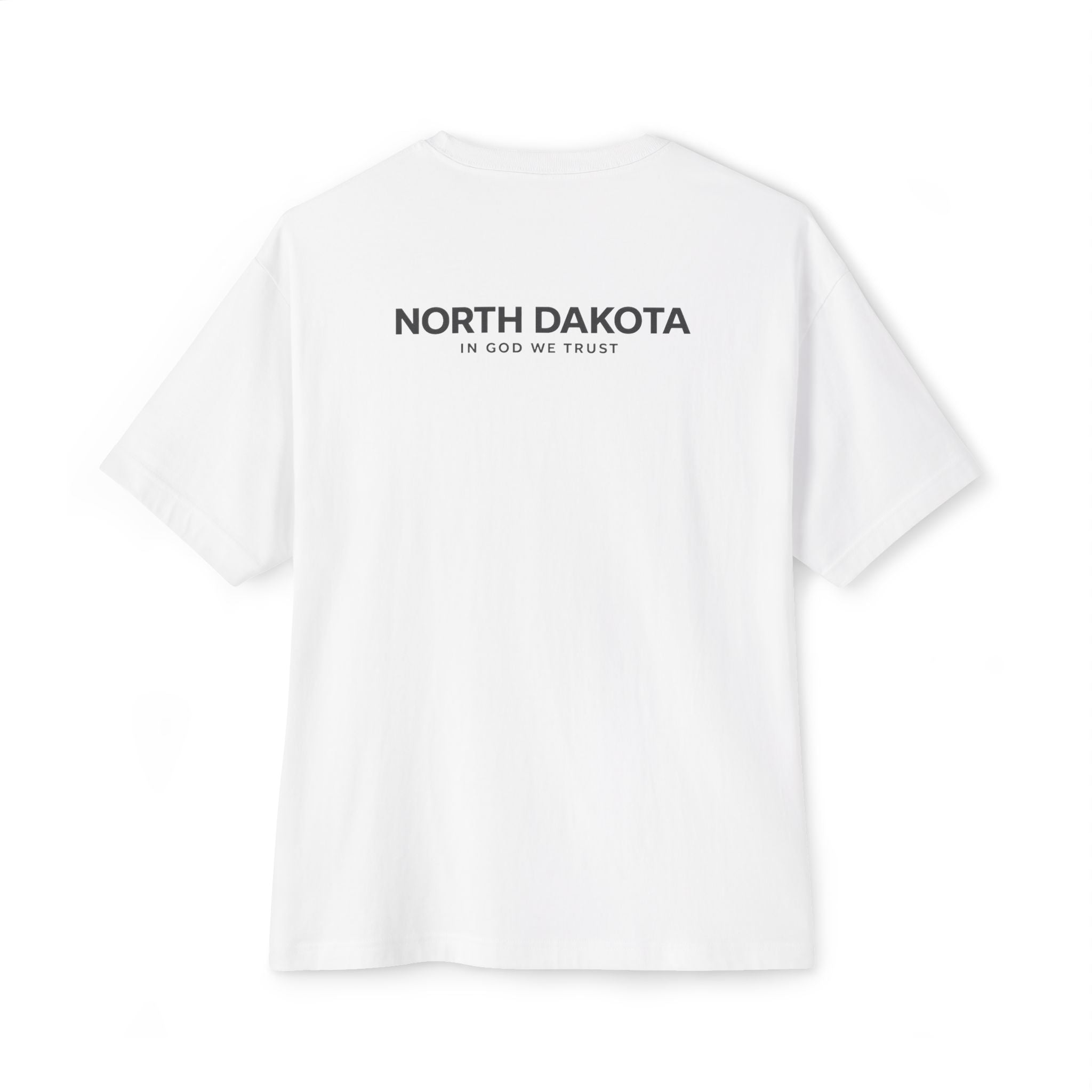 North Dakota All State In God We Trust Unisex Casual Oversized Boxy Tee