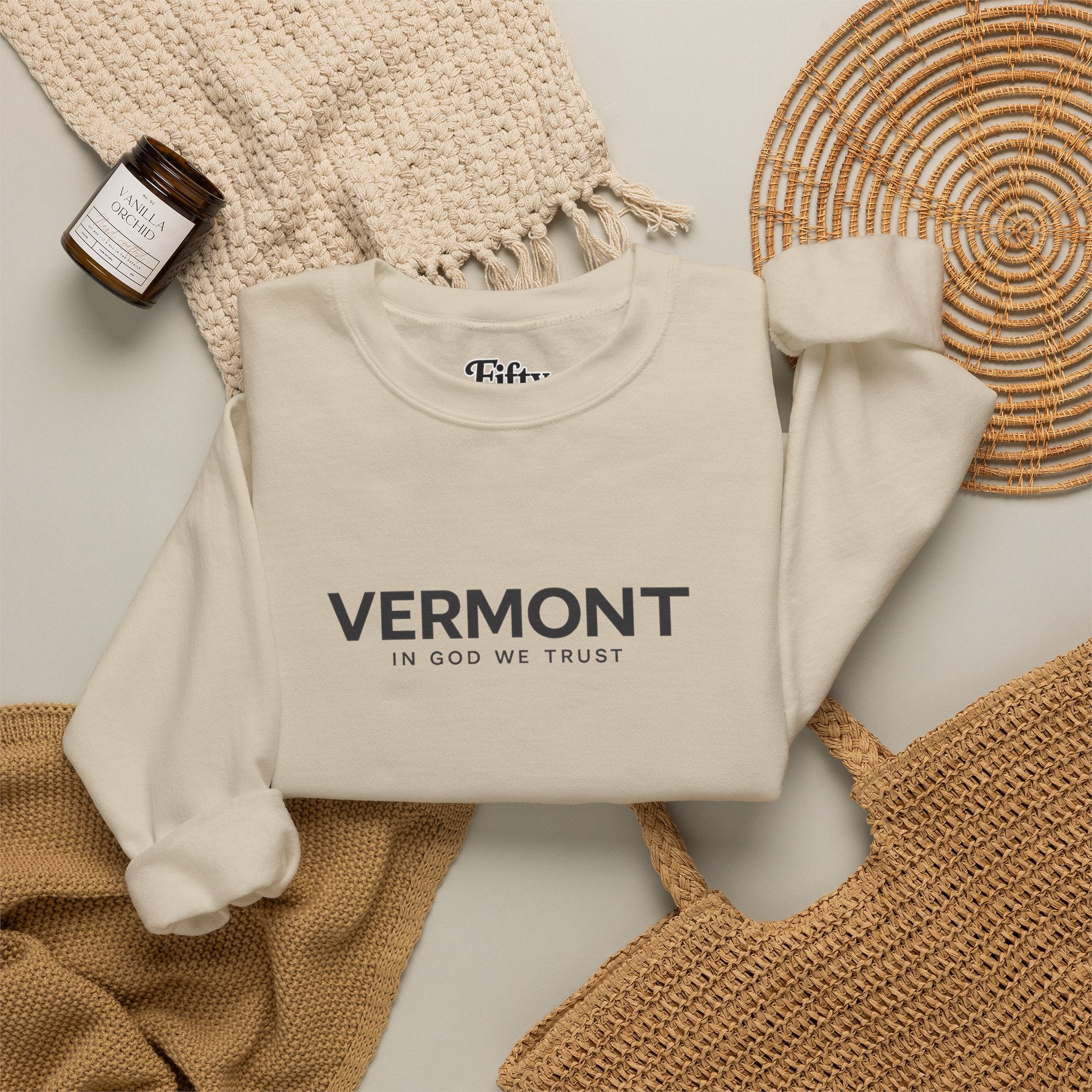 Vermont All State In God We Trust Unisex Crewneck Sweatshirt