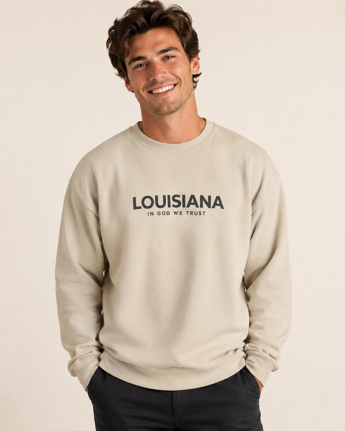 Louisiana All State In God We Trust Unisex Crewneck Sweatshirt