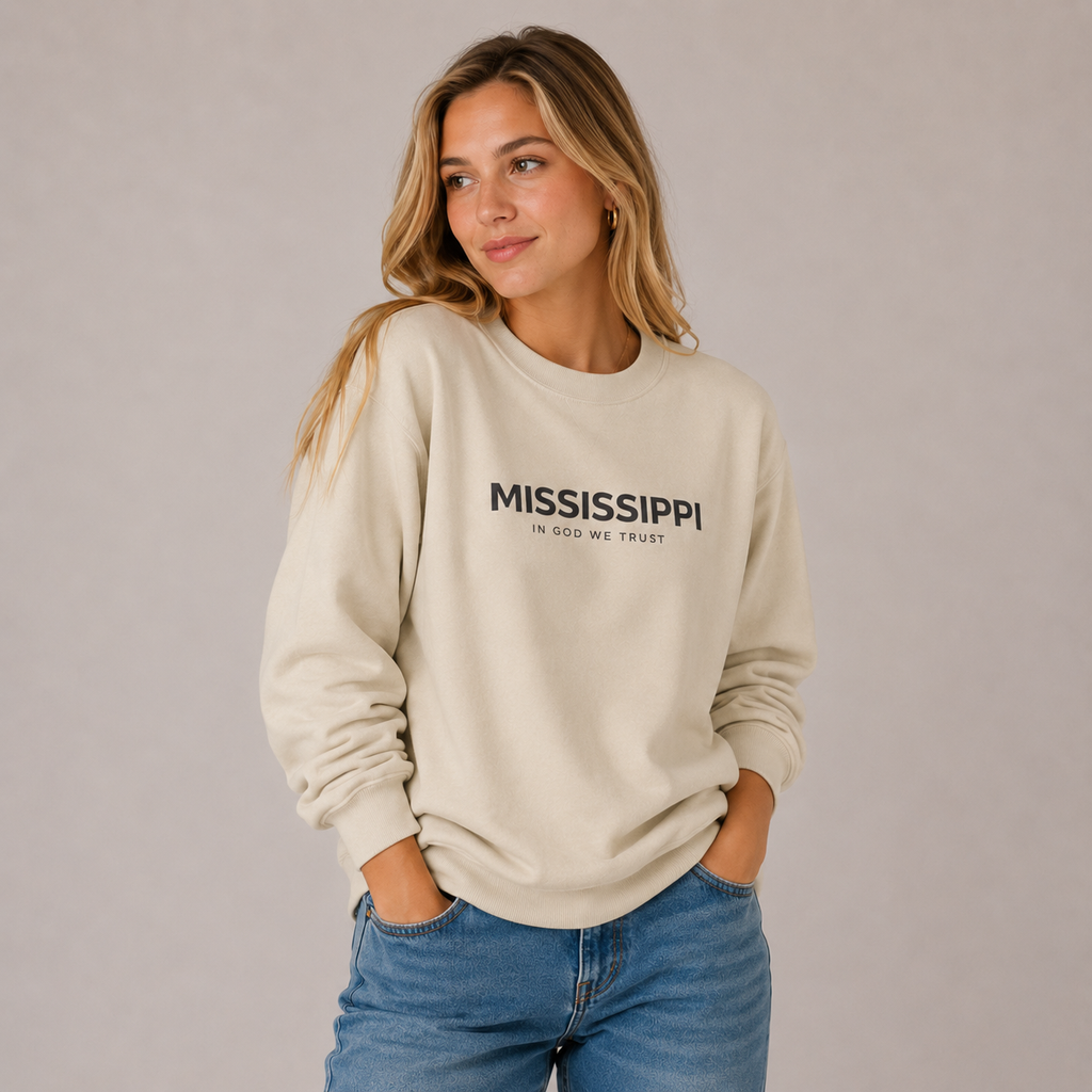 Mississippi All State In God We Trust Unisex Crewneck Sweatshirt
