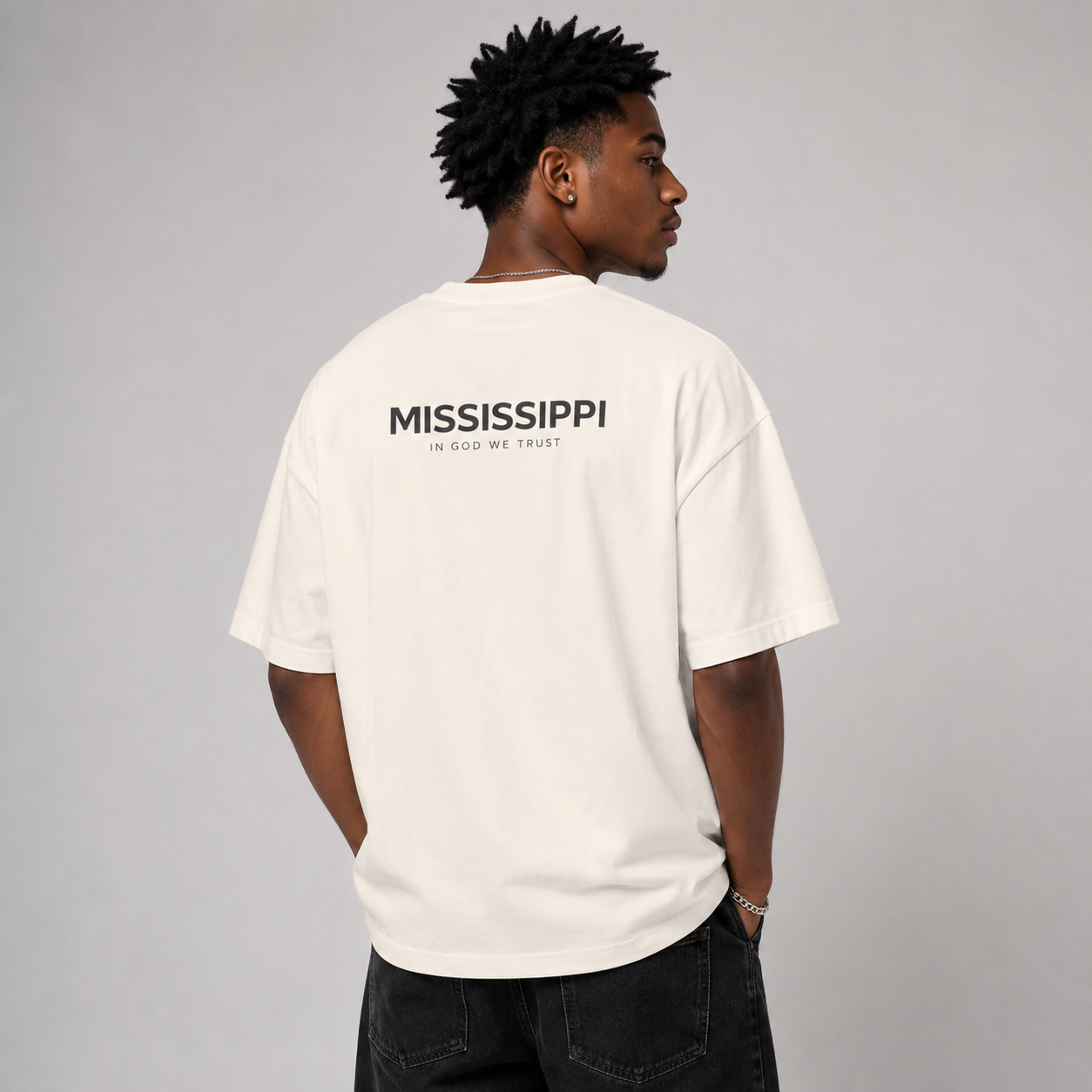 Mississippi All State In God We Trust Unisex Casual Oversized Boxy Tee