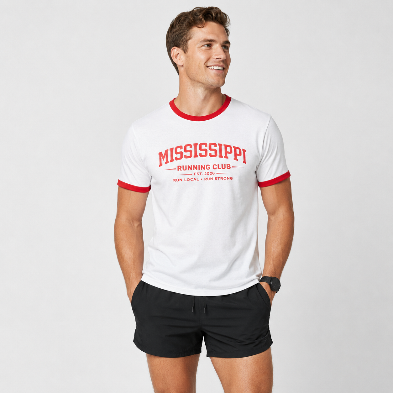 Mississippi Running Club 2026 All State Men's Staple Ringer Tee
