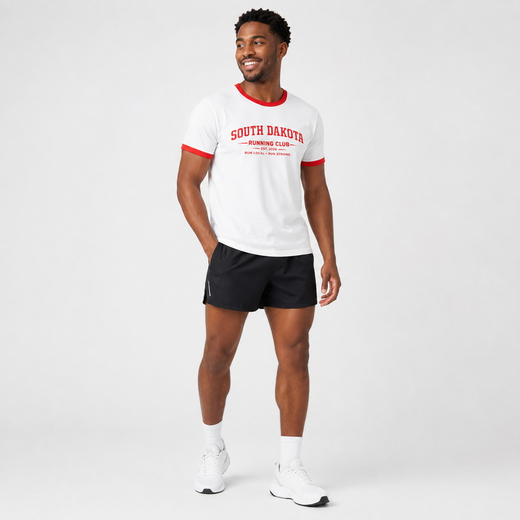South Dakota Running Club 2026 All State Men's Staple Ringer Tee