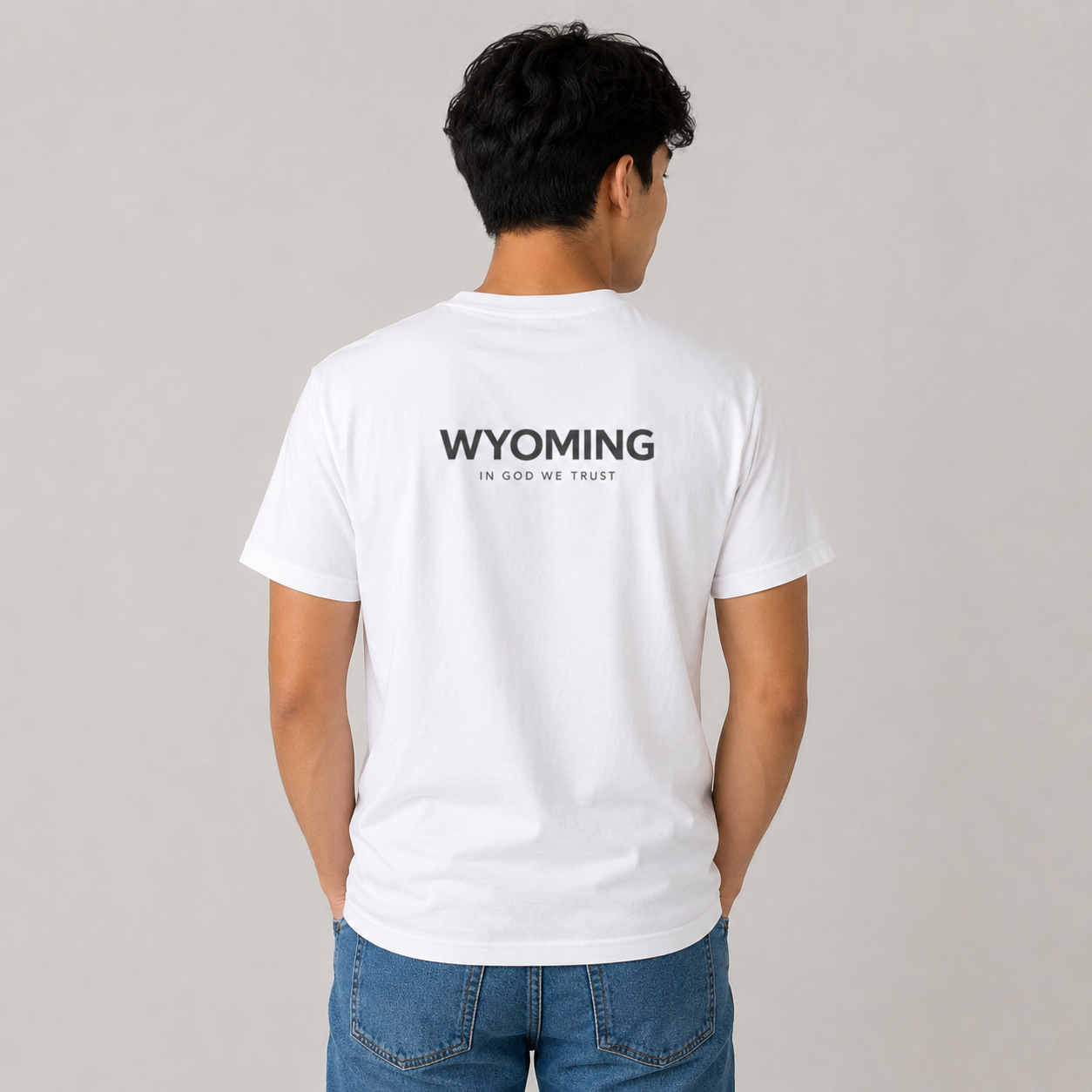 Wyoming All State In God We Trust Unisex Everyday Tee