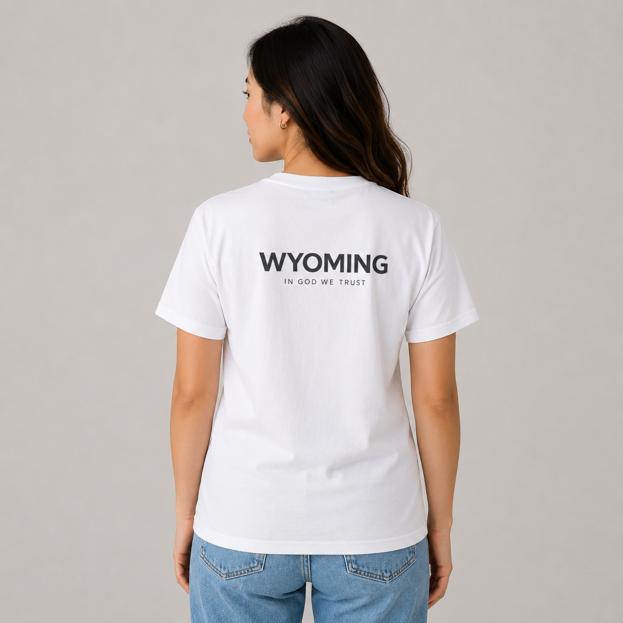 Wyoming All State In God We Trust Unisex Everyday Tee