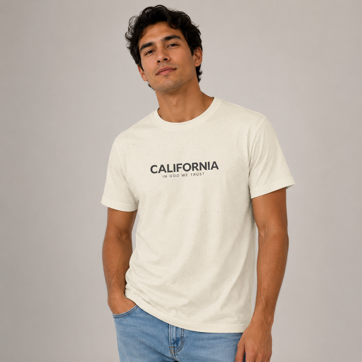 California All State In God We Trust Front Design Unisex Everyday Tee