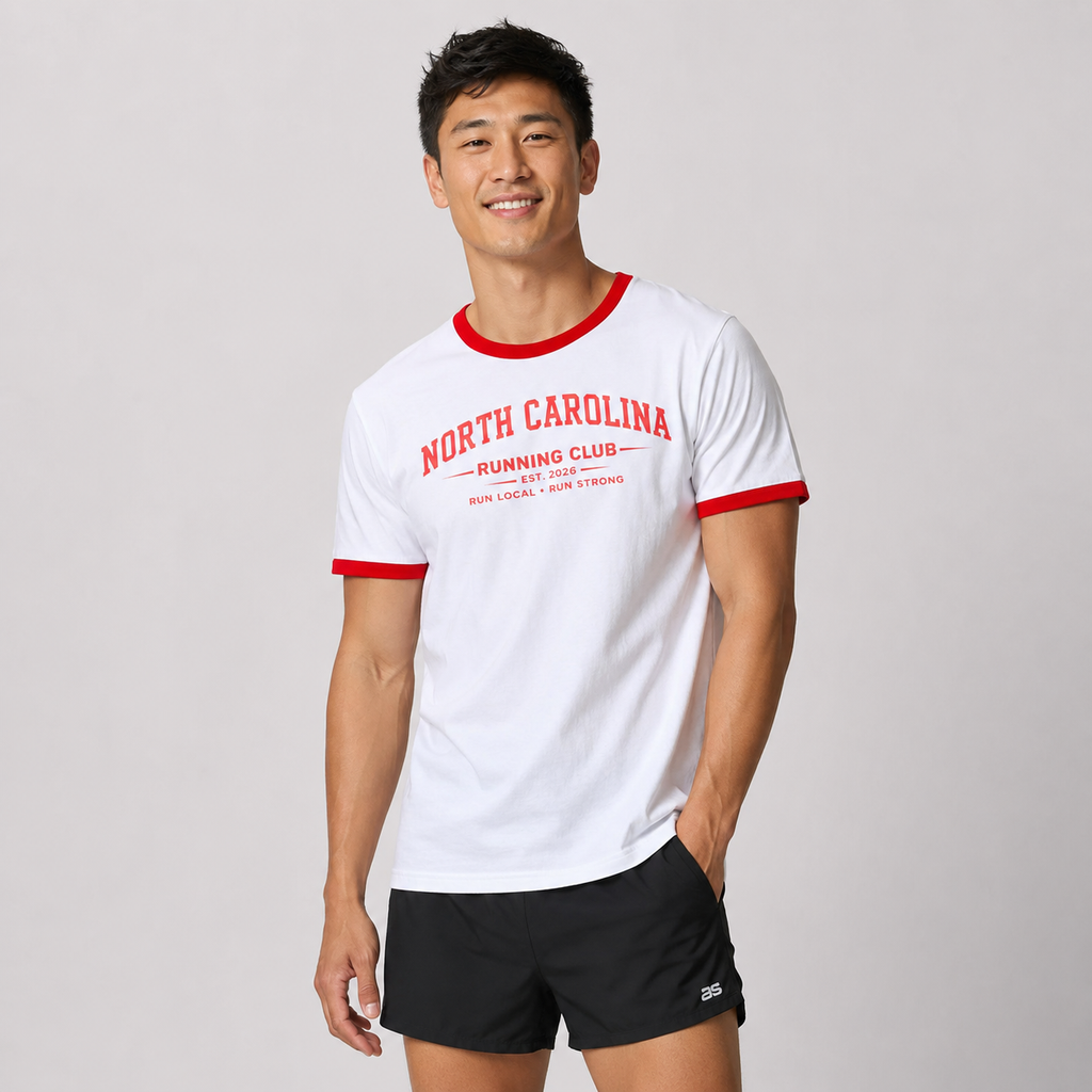 North Carolina Running Club 2026 All State Men's Staple Ringer Tee