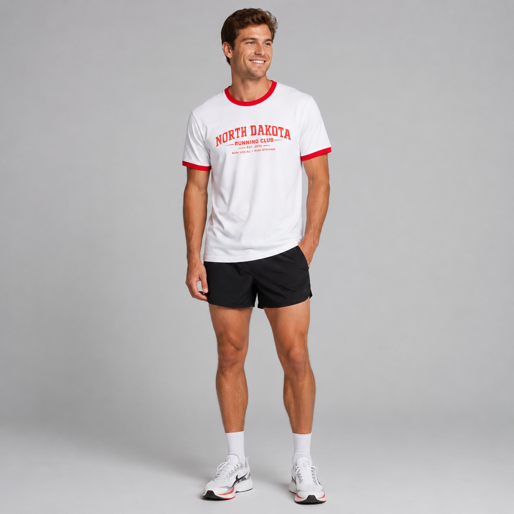 North Dakota Running Club 2026 All State Men's Staple Ringer Tee