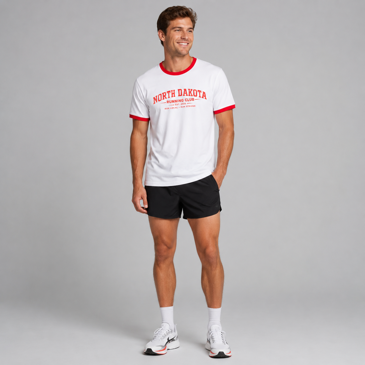 North Dakota Running Club 2026 All State Men's Staple Ringer Tee