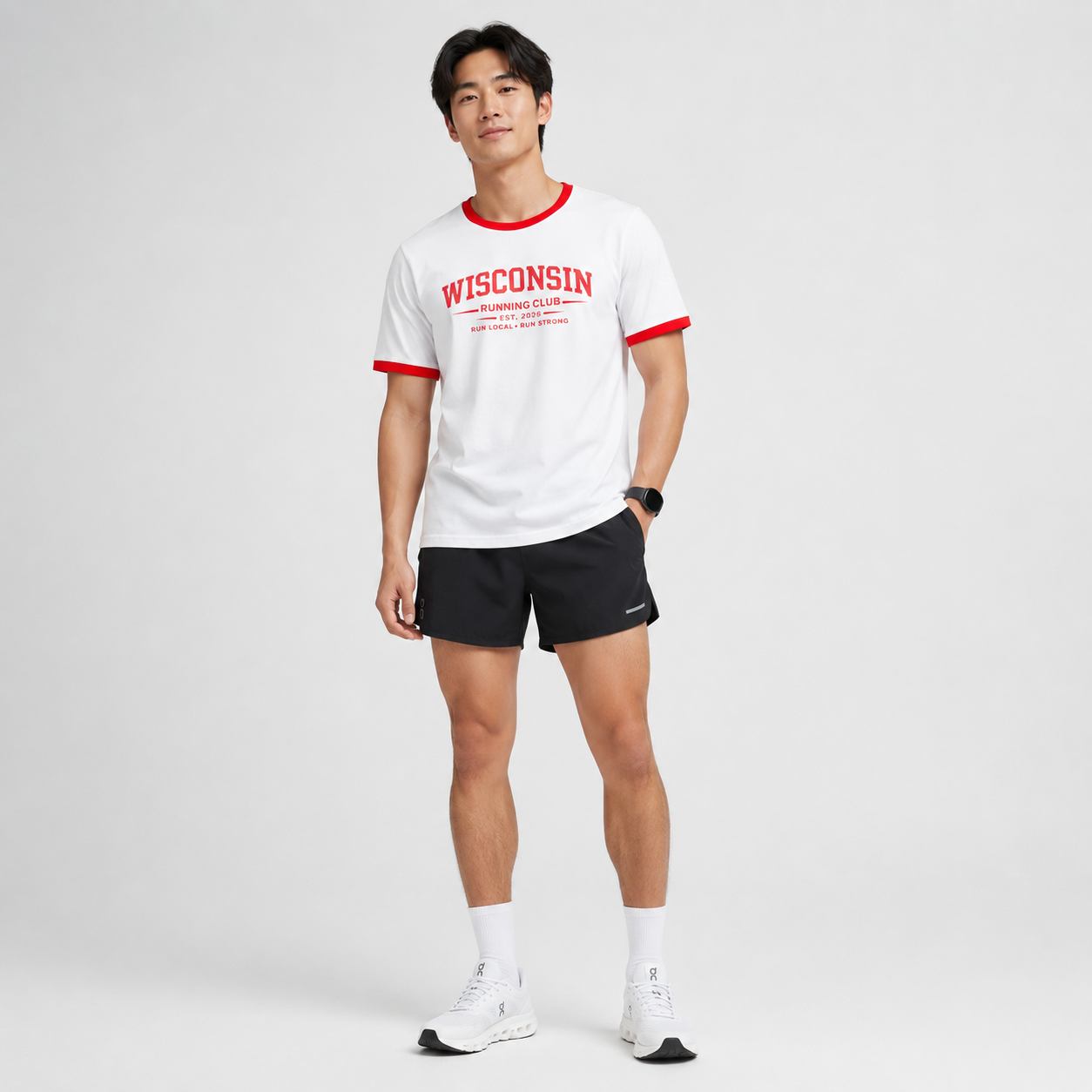 Wisconsin Running Club 2026 All State Men's Staple Ringer Tee