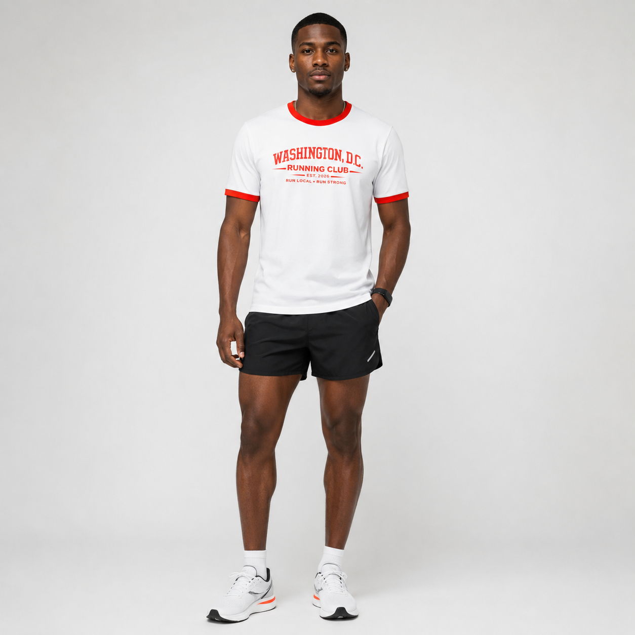 Washington, D.C. Running Club 2026 All State Men's Staple Ringer Tee
