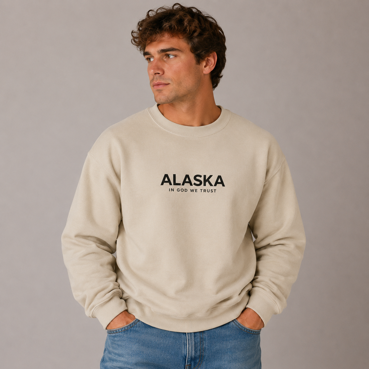Alaska All State In God We Trust Unisex Crewneck Sweatshirt