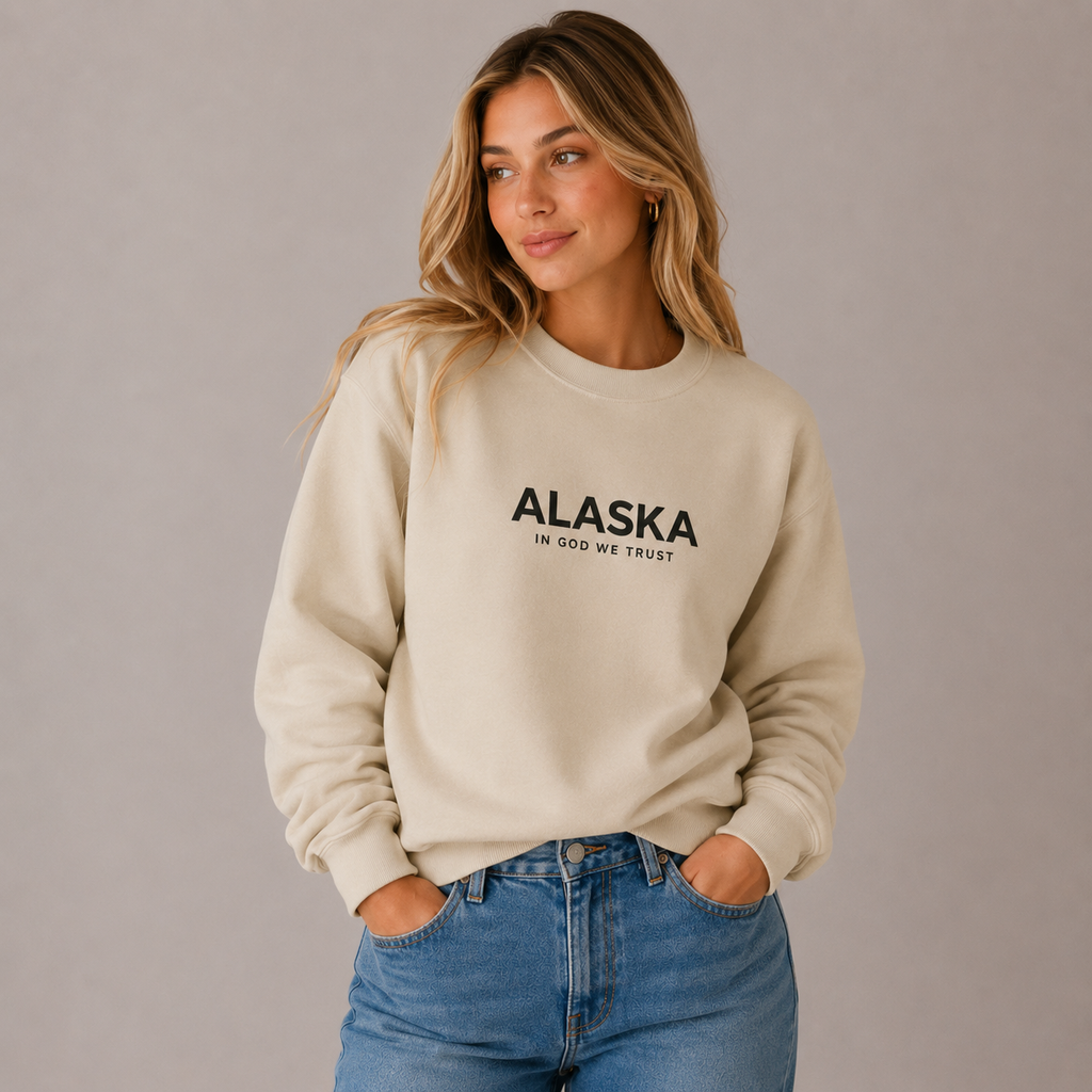 Alaska All State In God We Trust Unisex Crewneck Sweatshirt