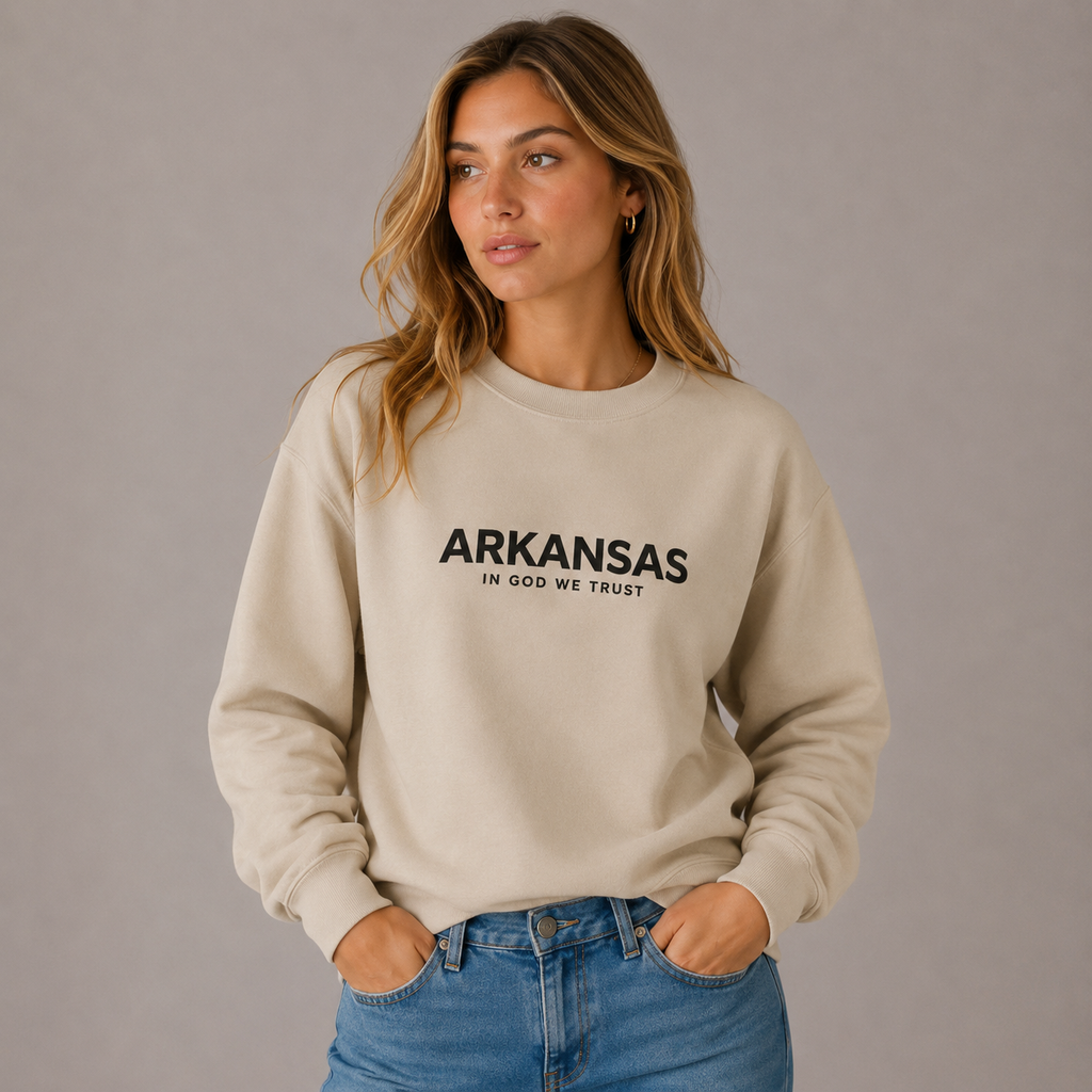 Arkansas All State In God We Trust Unisex Crewneck Sweatshirt