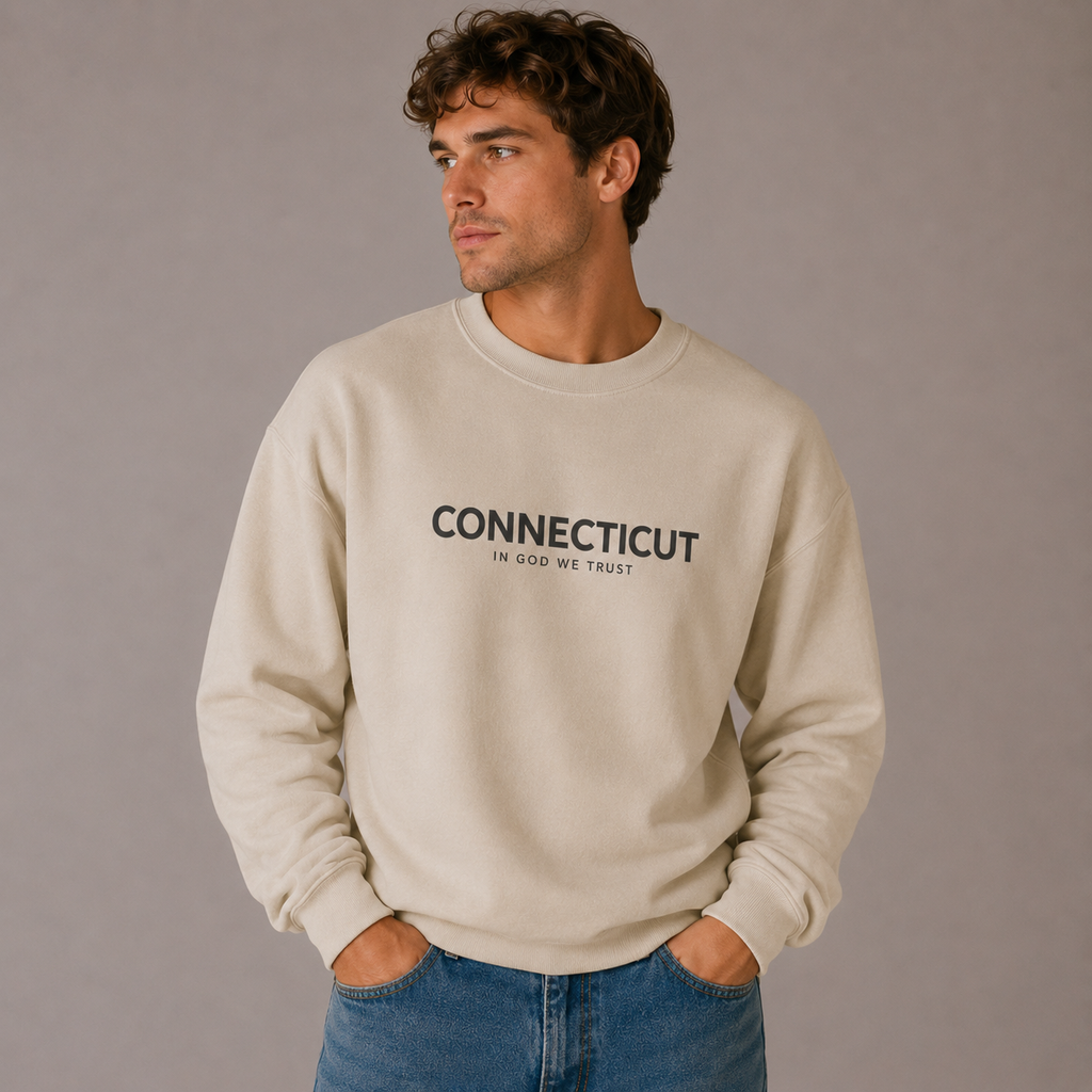 Connecticut All State In God We Trust Unisex Crewneck Sweatshirt