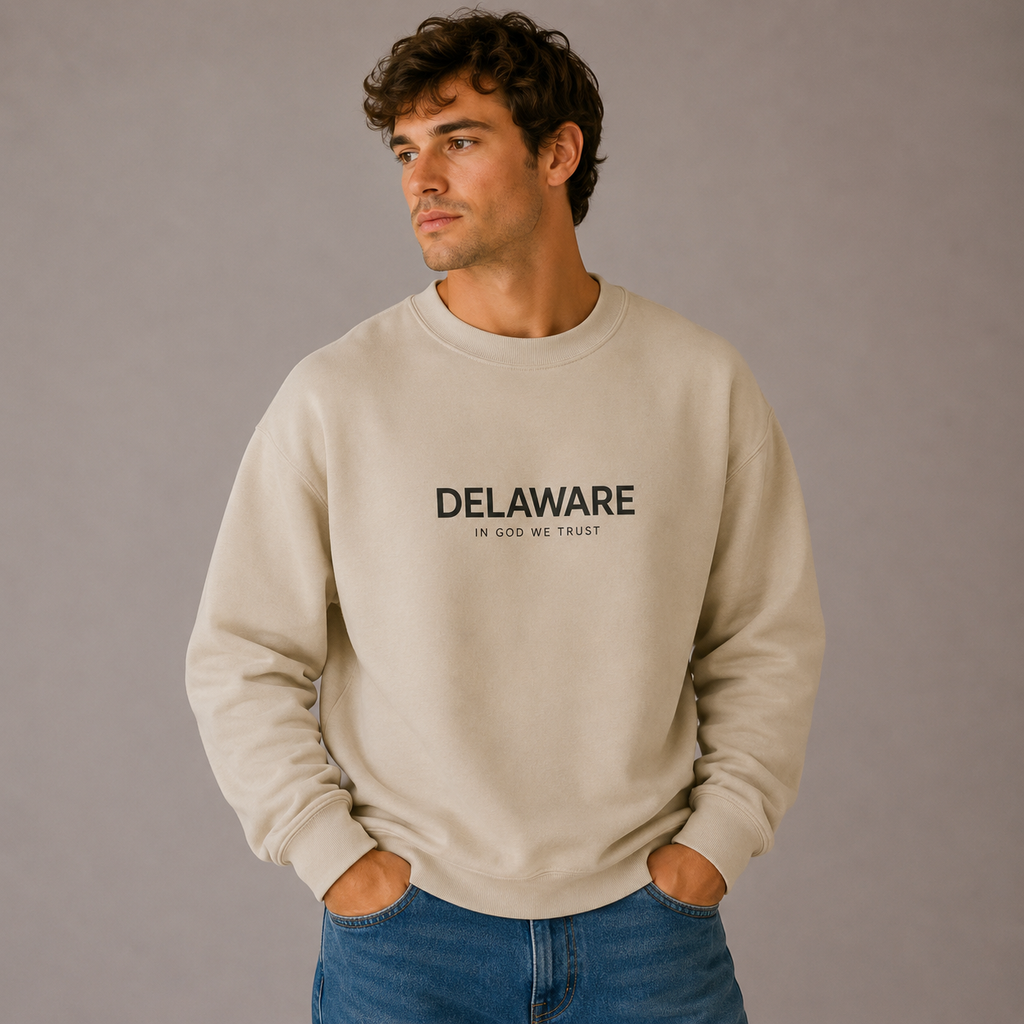 Delaware All State In God We Trust Unisex Crewneck Sweatshirt