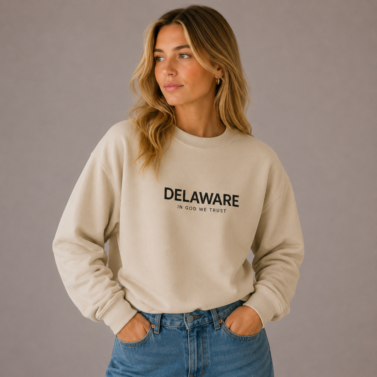 Delaware All State In God We Trust Unisex Crewneck Sweatshirt