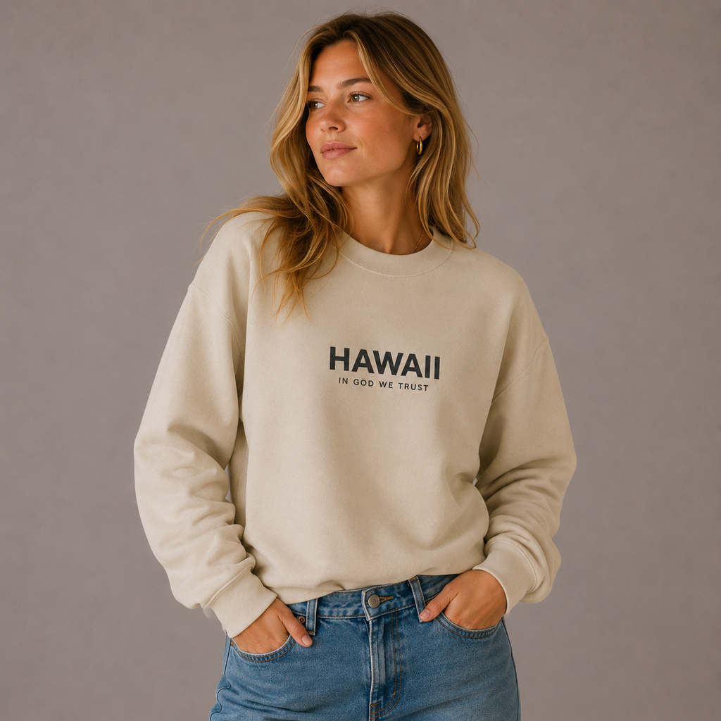 Hawaii All State In God We Trust Unisex Crewneck Sweatshirt