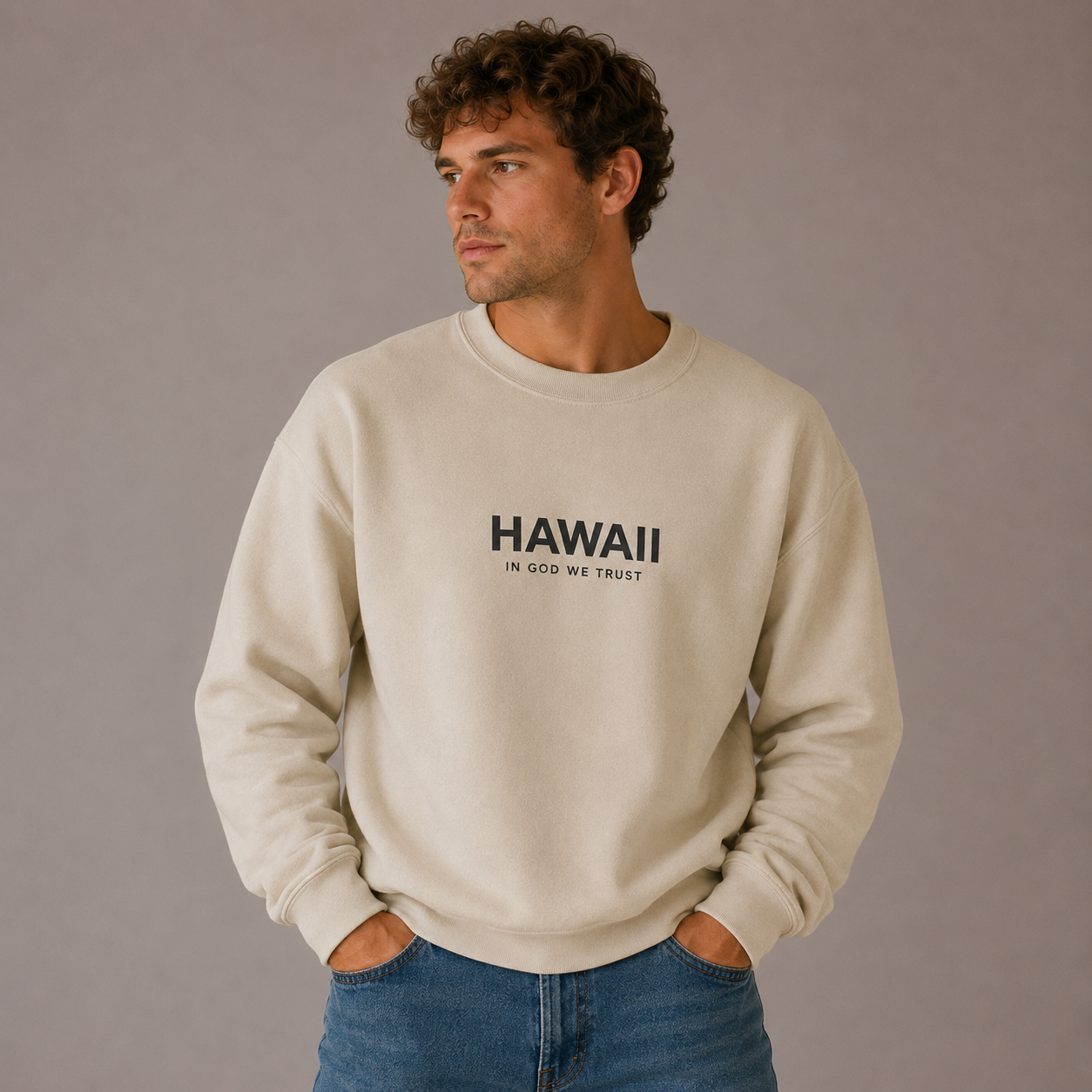 Hawaii All State In God We Trust Unisex Crewneck Sweatshirt