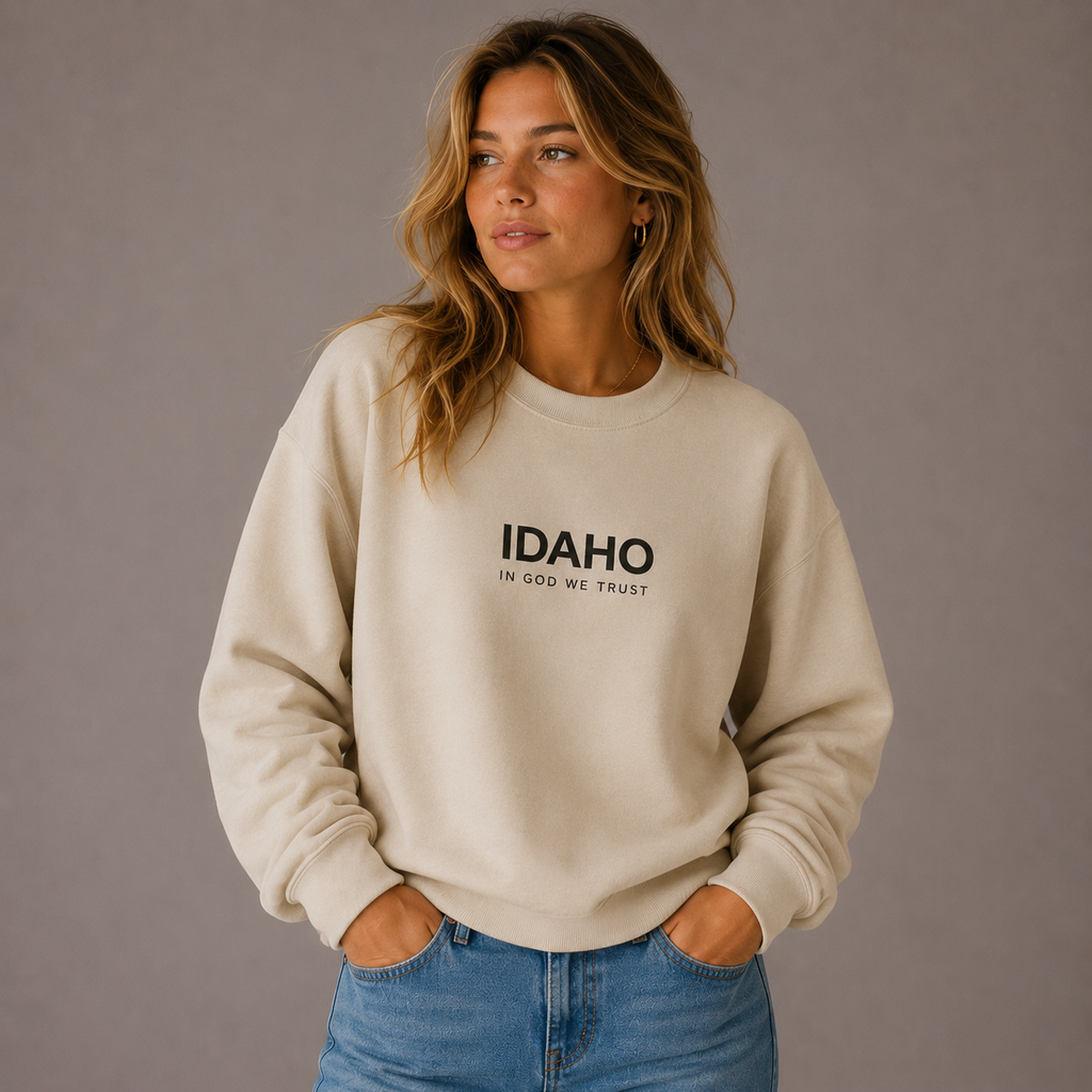 Idaho All State In God We Trust Unisex Crewneck Sweatshirt