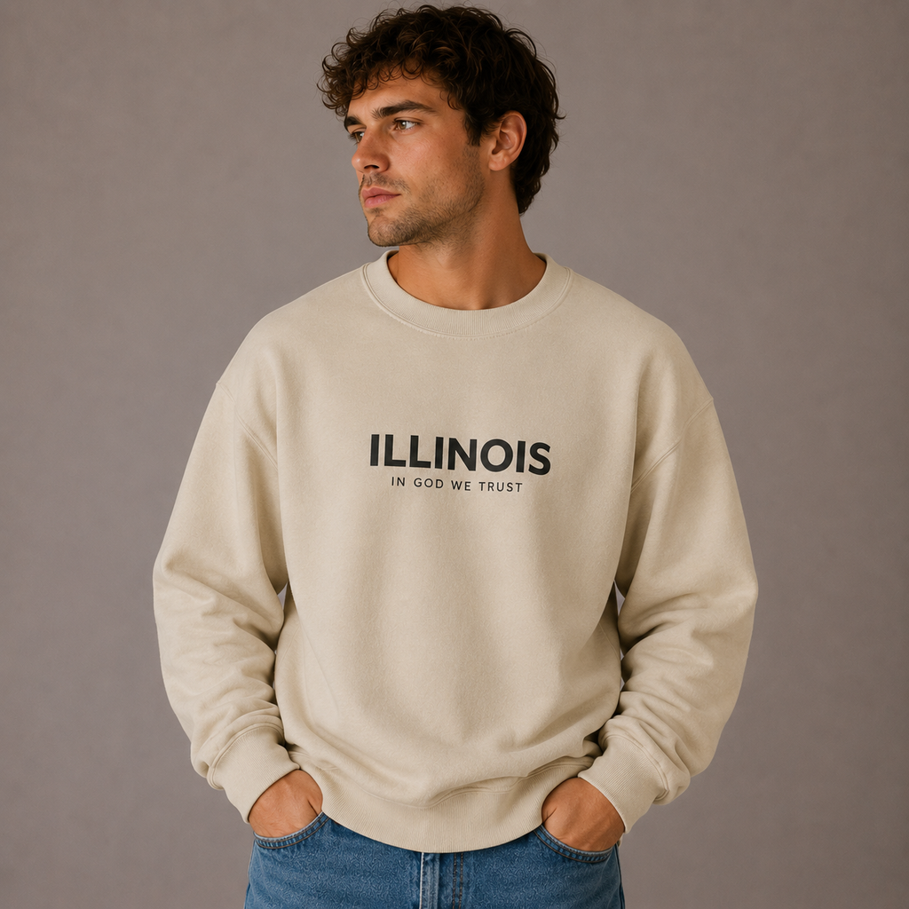 Illinois All State In God We Trust Unisex Crewneck Sweatshirt