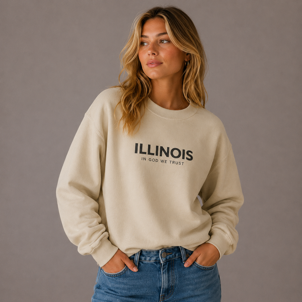 Illinois All State In God We Trust Unisex Crewneck Sweatshirt