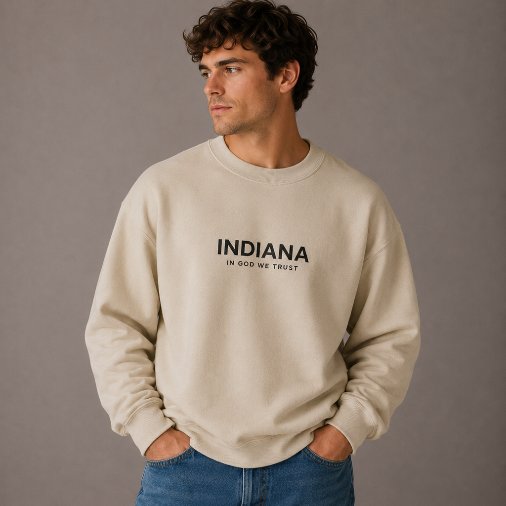 Indiana All State In God We Trust Unisex Crewneck Sweatshirt