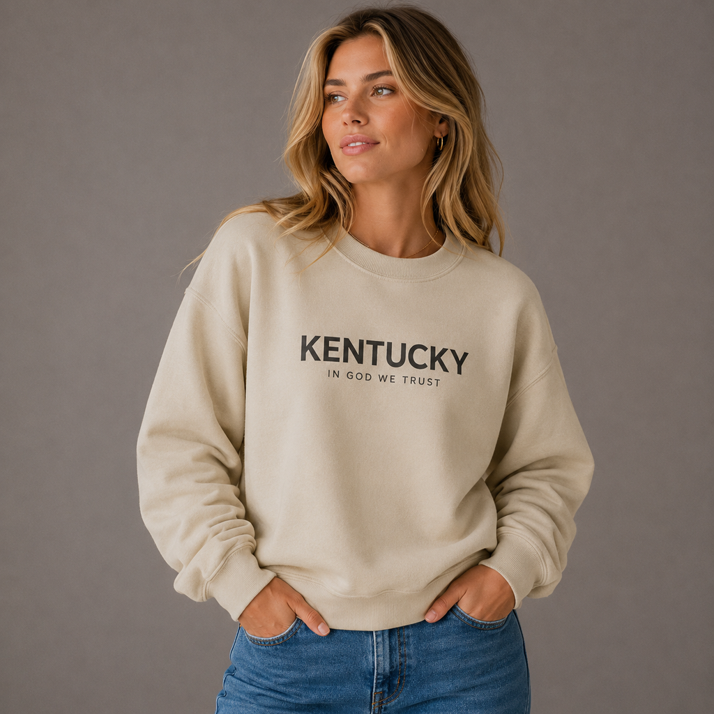 Kentucky All State In God We Trust Unisex Crewneck Sweatshirt