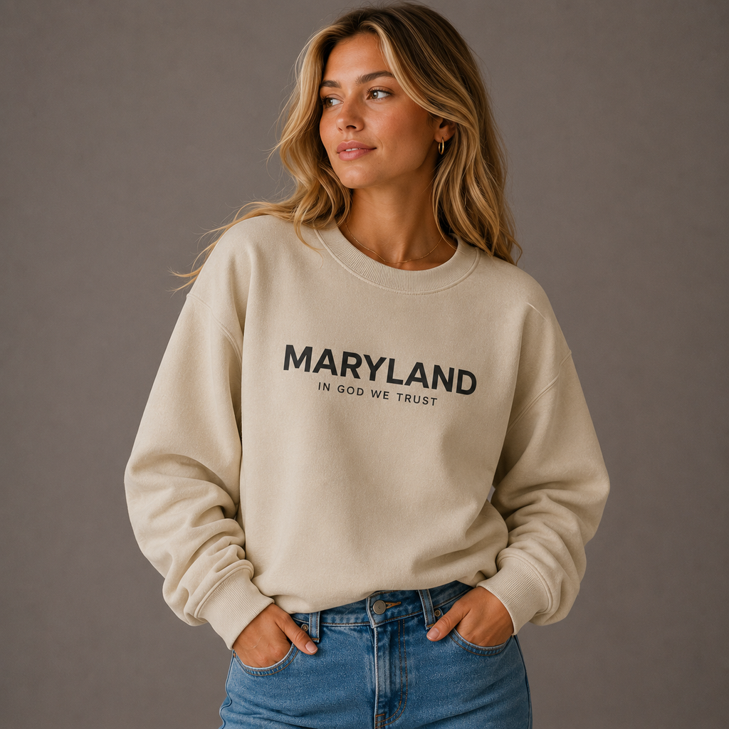 Maryland All State In God We Trust Unisex Crewneck Sweatshirt
