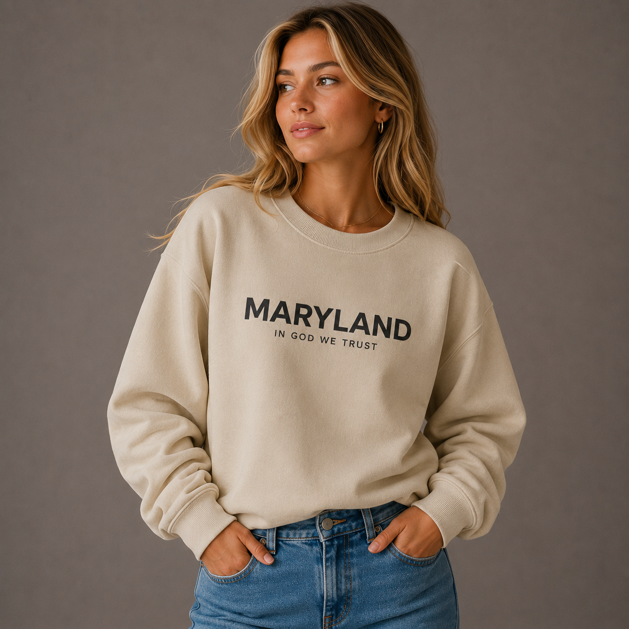 Maryland All State In God We Trust Unisex Crewneck Sweatshirt