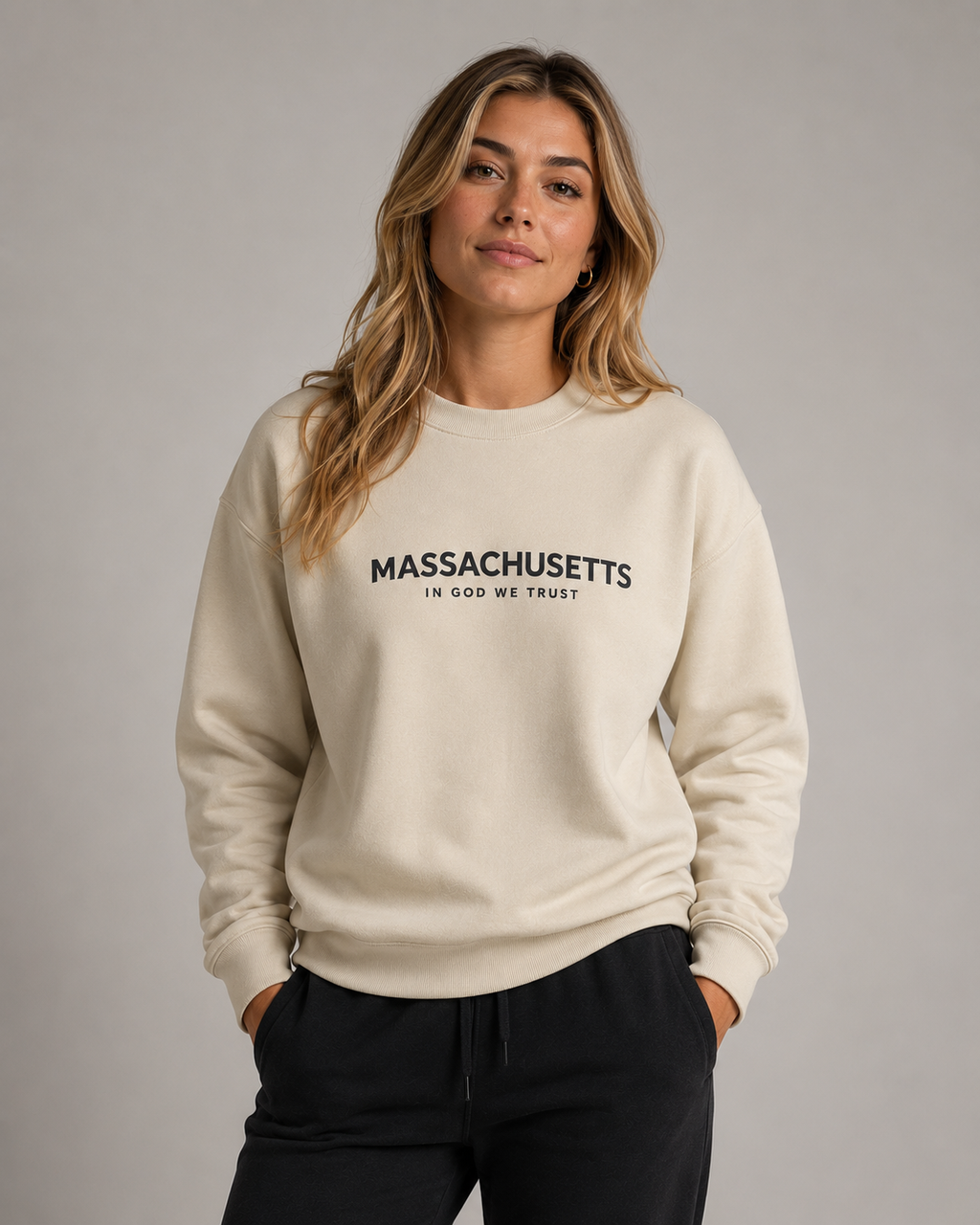 Massachusetts All State In God We Trust Unisex Crewneck Sweatshirt
