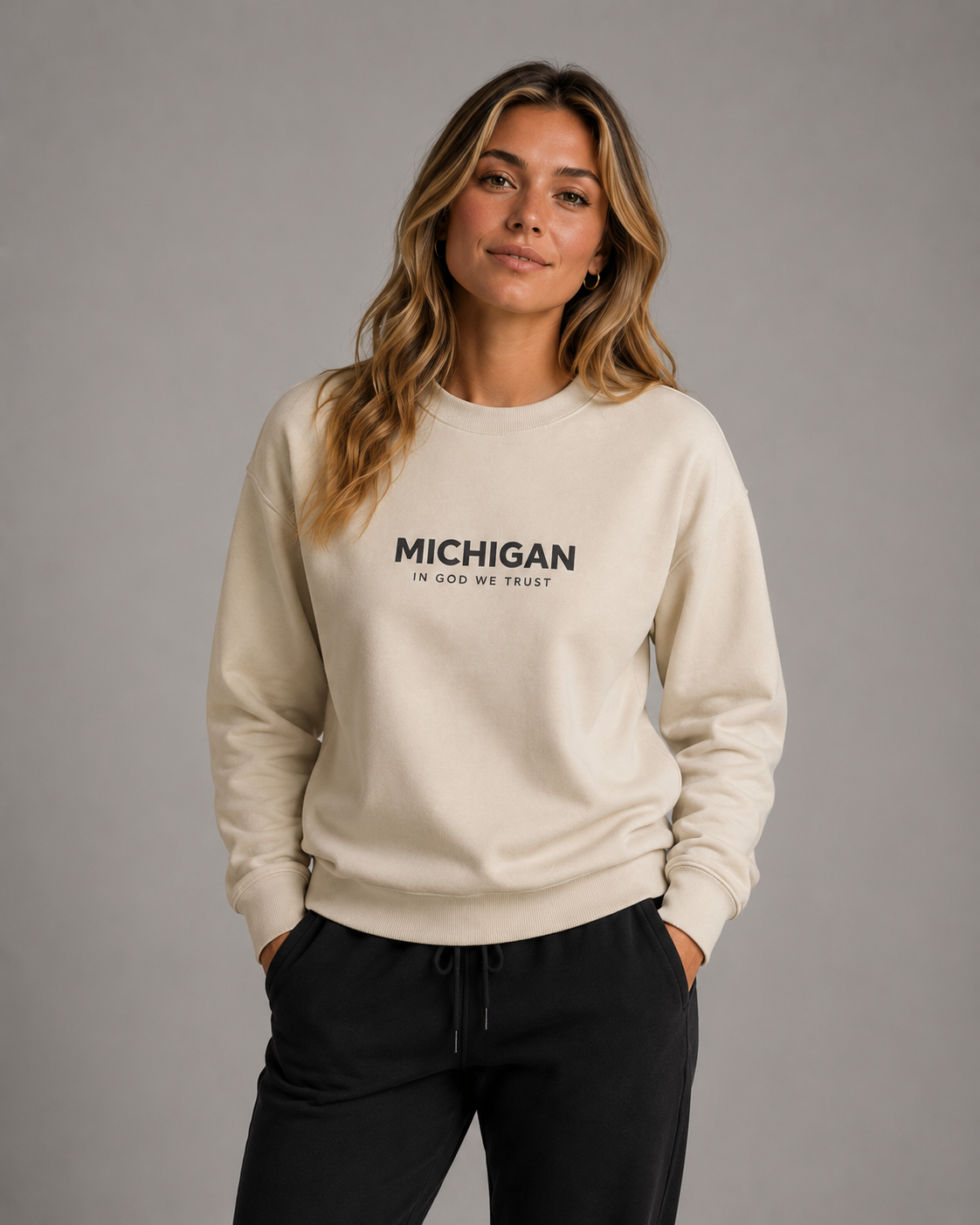 Michigan All State In God We Trust Unisex Crewneck Sweatshirt