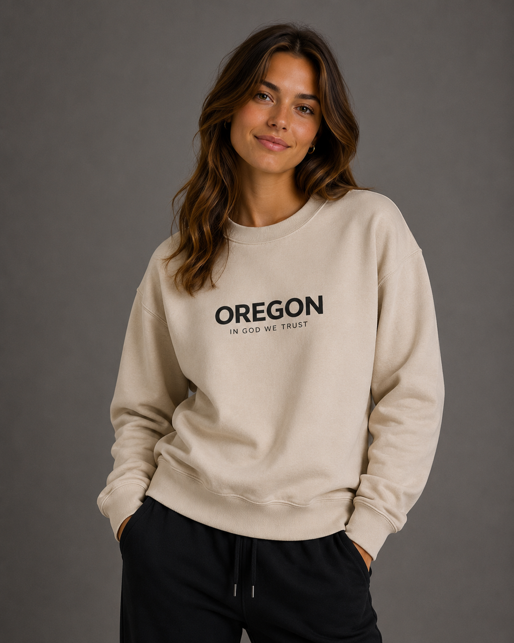 Oregon All State In God We Trust Unisex Crewneck Sweatshirt
