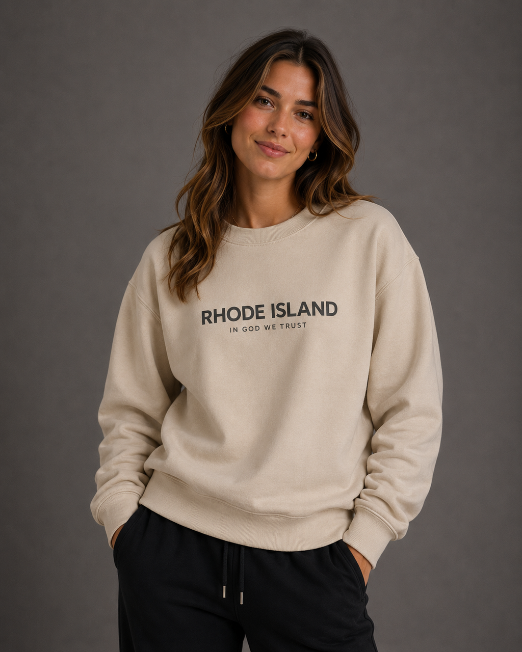 Rhode Island All State In God We Trust Unisex Crewneck Sweatshirt
